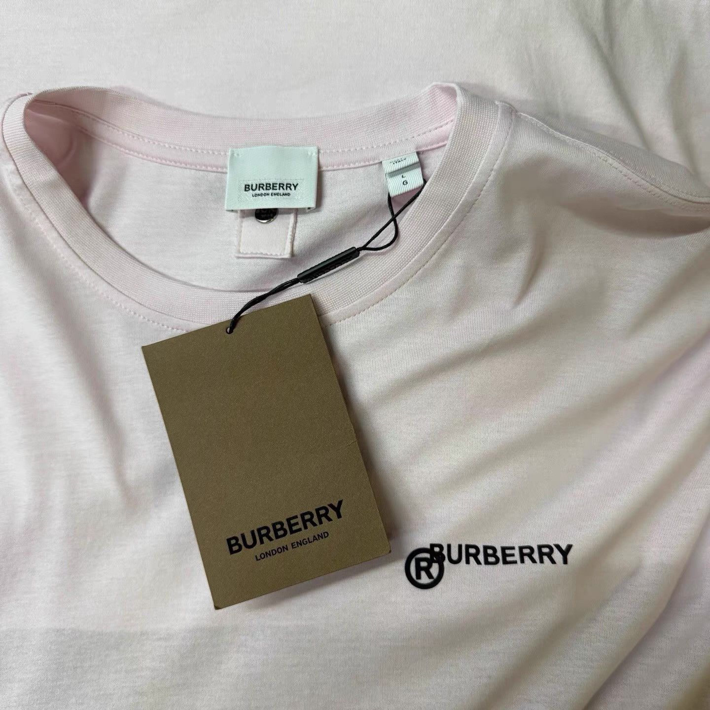 Burberry Burberry Pink Striped Short Sleeve T-shirt Q10 Size US L / EU 52-54 / 3 - 5 Thumbnail