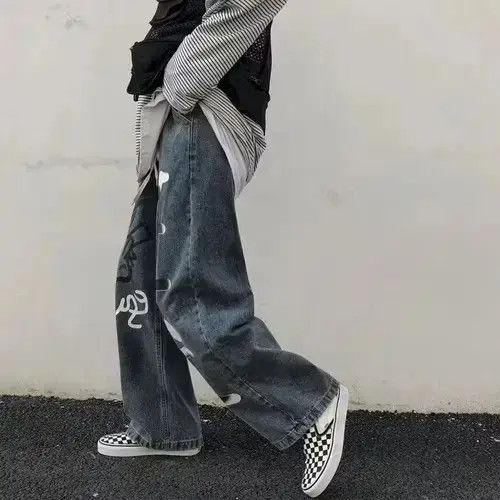 Japanese Brand Vintage Jeans Graffiti Wide Leg Baggy Straight Pants Size US 32 / EU 48 - 2 Thumbnail