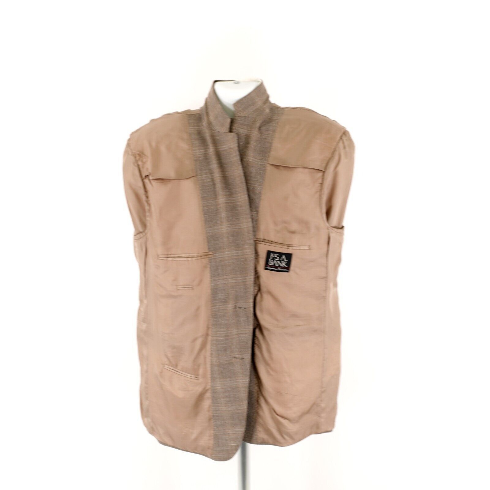 Jos. A. Bank Jos A Bank Signature Wool Silk Linen Tan Plaid 2 Button Spor Size 44R - 12 Thumbnail