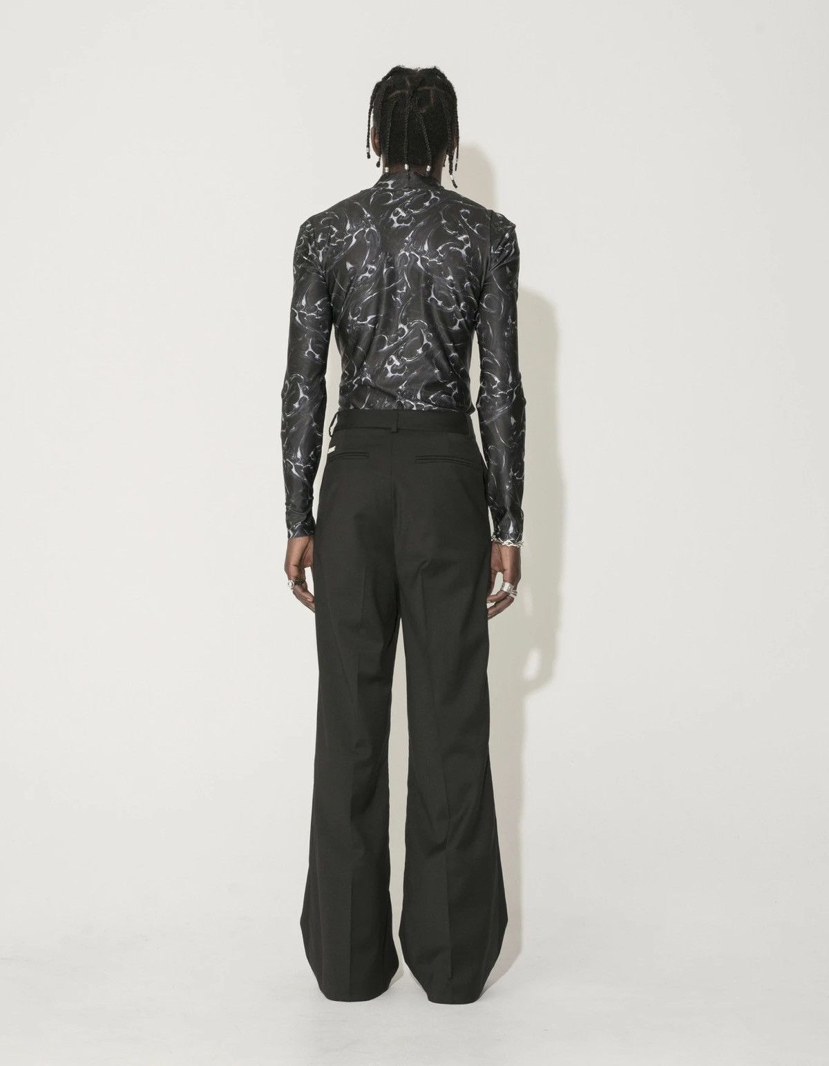 Han Kjobenhavn !DS! AW22 Han Kjobenhavn Wool Flared Black Trousers Size US 30 / EU 46 - 2 Thumbnail