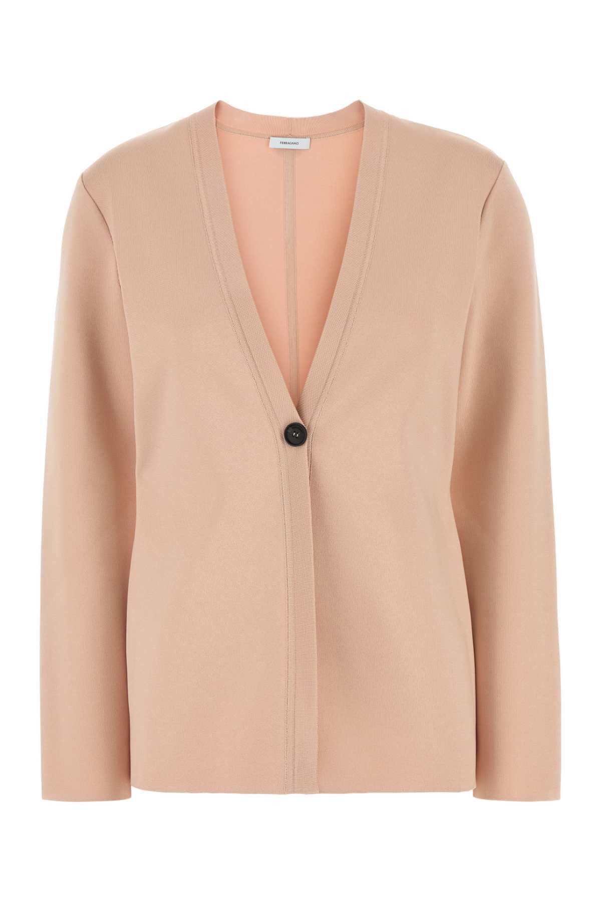 Salvatore Ferragamo Pink Stretch Viscose Blend Cardigan Size M / US 6-8 / IT 42-44 - 1 Thumbnail