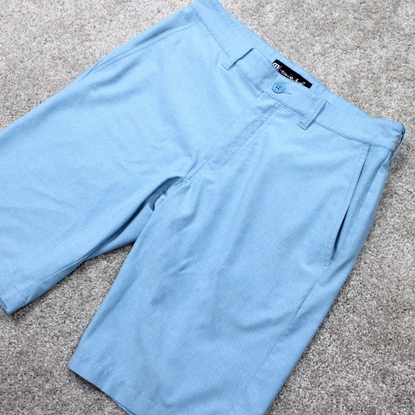 TravisMathew Travis Mathew Kona Blue Shorts Mens 30 Polyester Spandex 11" Inseam Knit Chino Sport Golf Casual Workwear Size US 30 / EU 46 - 3 Thumbnail