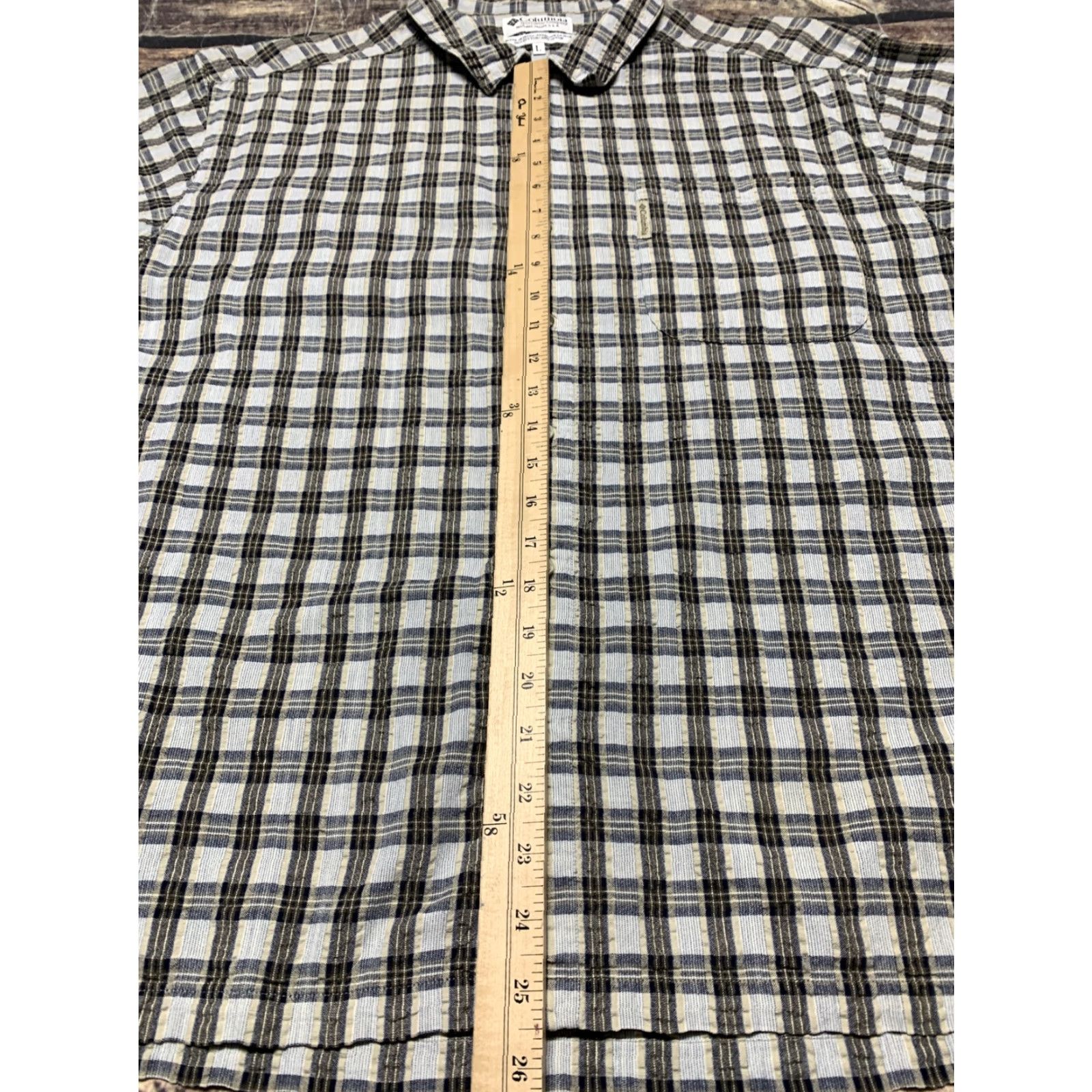 Vintage Columbia Shirt Men Button-Up Casual Plaid Short Sleeve Blue Brown Cream USA Sportswear Size L Size US L / EU 52-54 / 3 - 7 Thumbnail