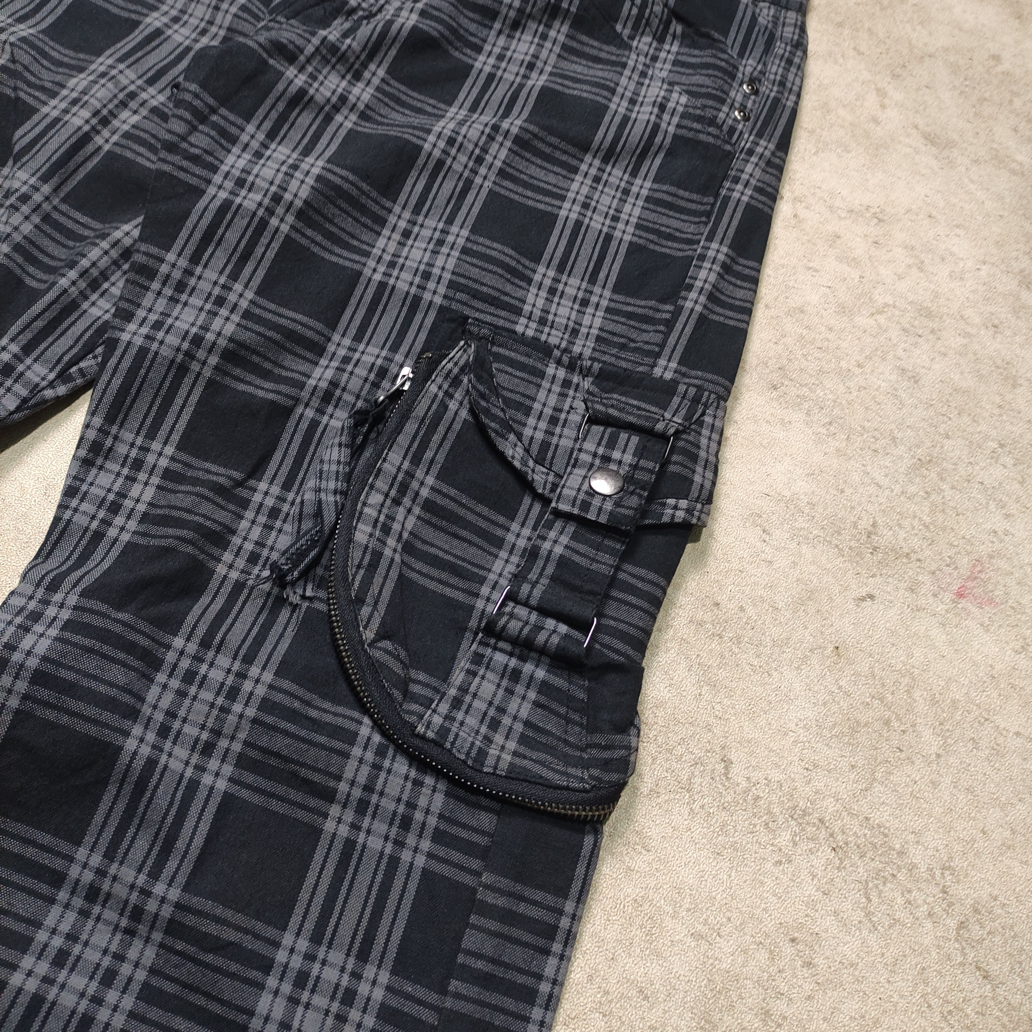 If Six Was Nine 31040 = SKKONE Plaid Bondage Cargo Pants Size US 32 / EU 48 - 12 Thumbnail