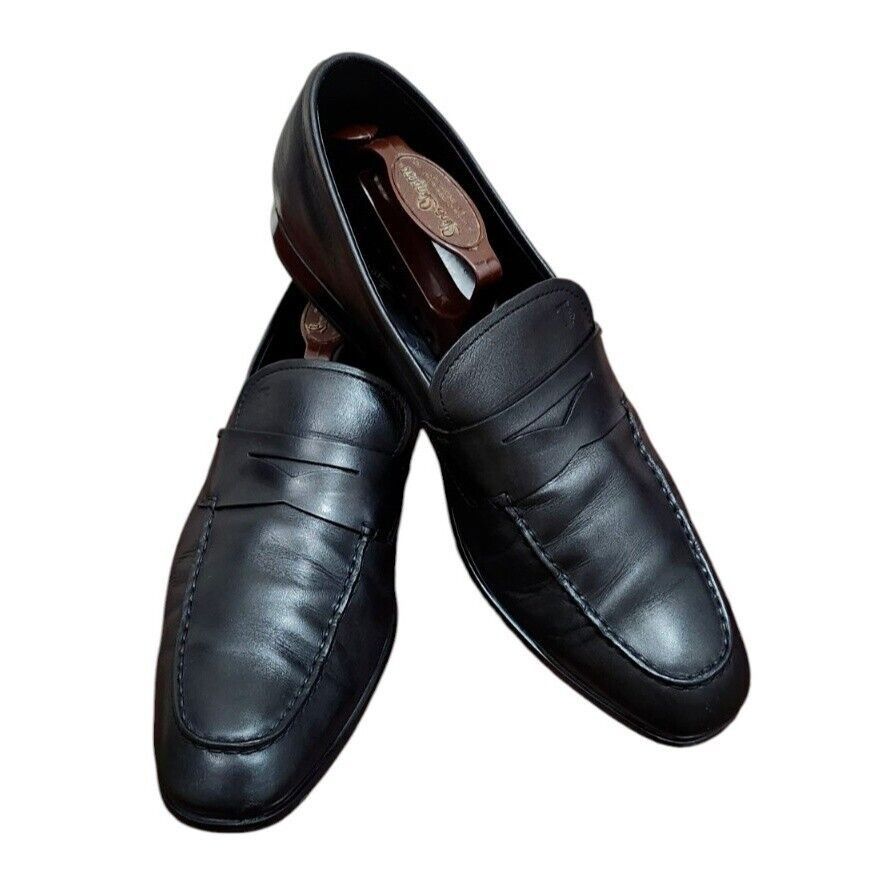 Tod's Tod's Black Leather Slip On Penny Loafers Dress Shoes Size US 10 / EU 43 - 6 Thumbnail