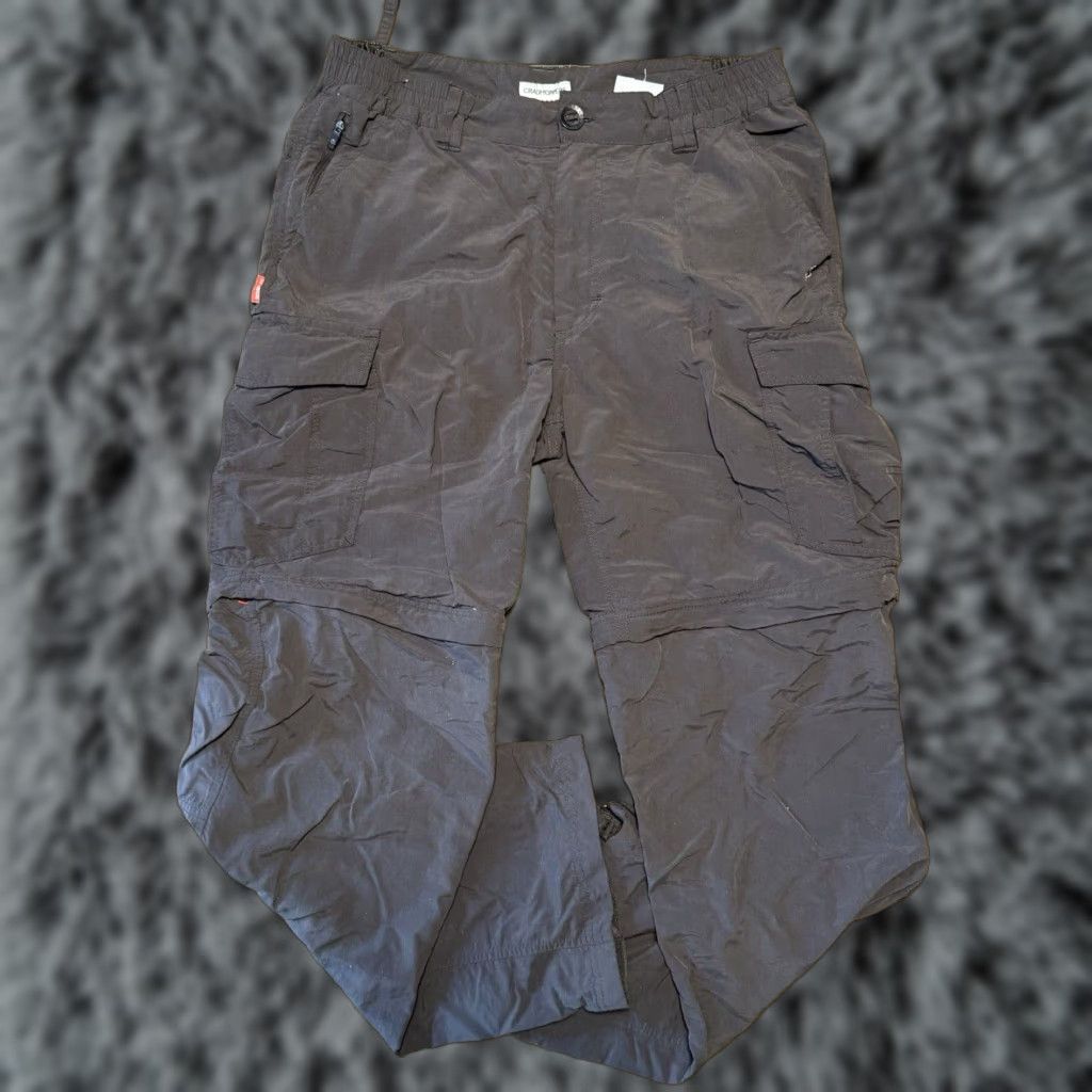 Vintage Craghoppers Pants Men’s Gray 32x31 Cargo Pocket Chino Regular Inseam 31 Convertible Ankle Zip Pockets Size US 34 / EU 50 - 1 Thumbnail