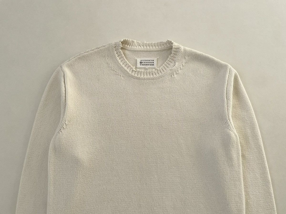 Maison Margiela S/S 19 Cream Destroyed Cotton Sweater Size US M / EU 48-50 / 2 - 3 Thumbnail