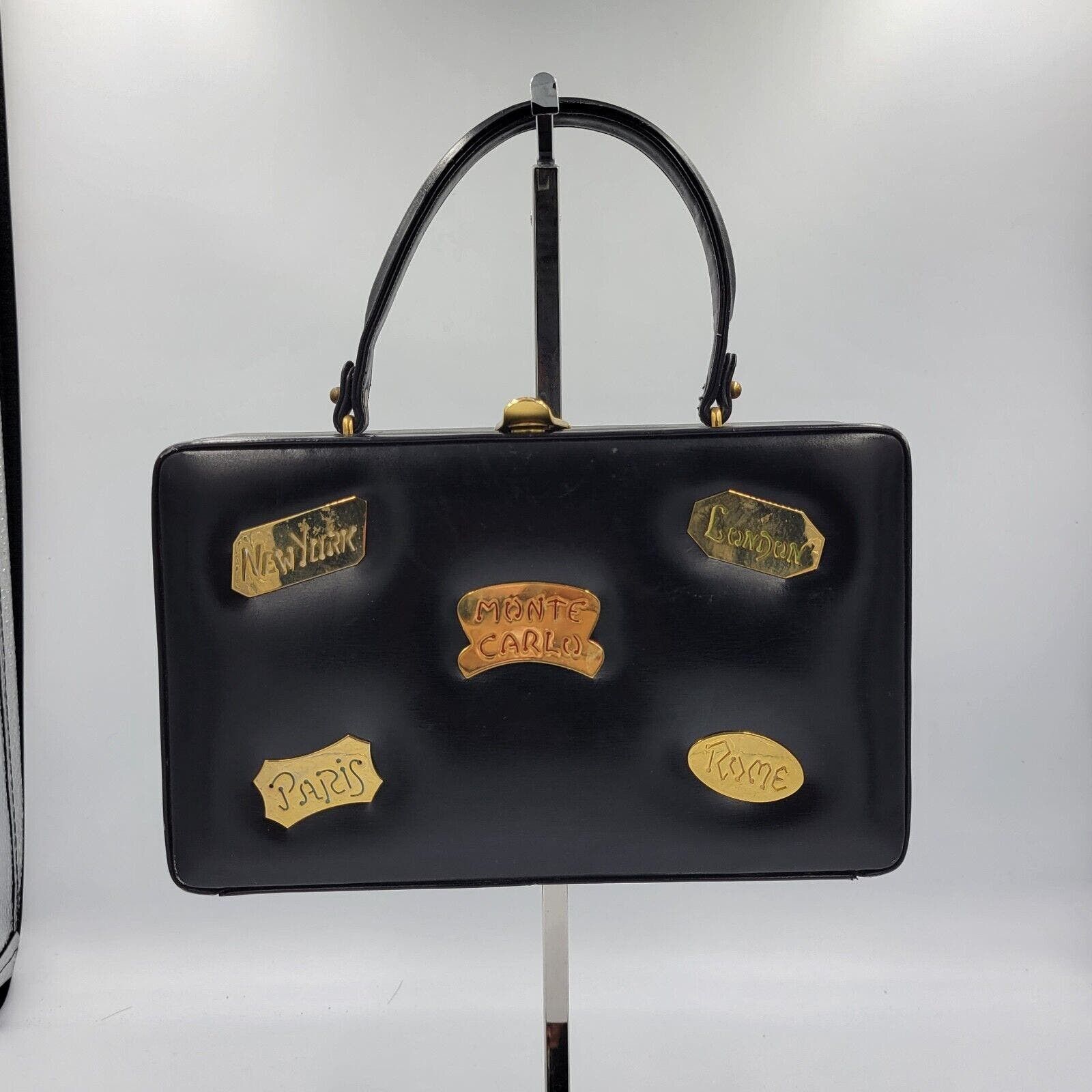 image of Vintage Black Prestige Destination Travel City Doctor Purse, Women's