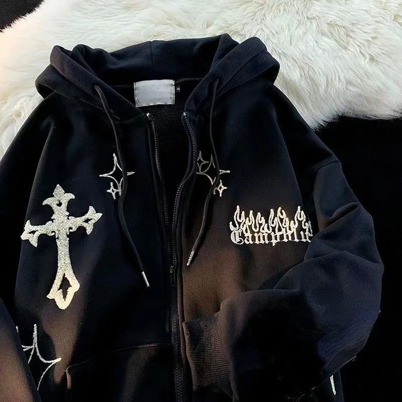 Japanese Brand Cross Embroidery Hoodies Size US M / EU 48-50 / 2 - 5 Thumbnail