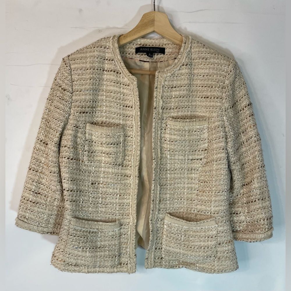 Anne Klein Anne Klein Tweed Open Front Suit Jacket Size 8 Size M / US 6-8 / IT 42-44 - 1 Thumbnail