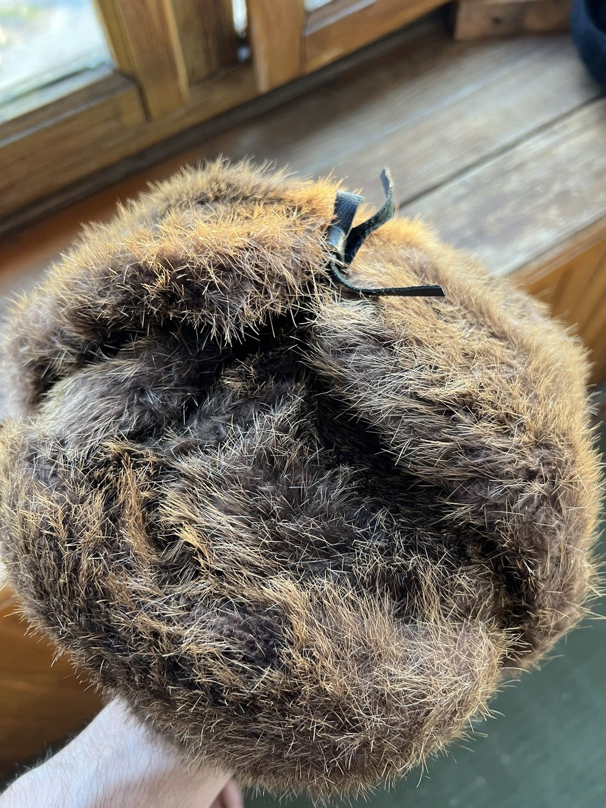 Vintage Vintage Ushanka trapper rabbit leather hat rare Size ONE SIZE - 13 Thumbnail