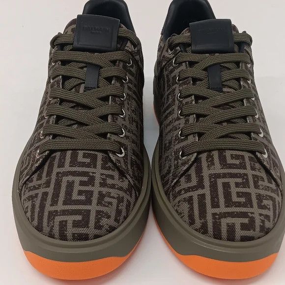 Balmain Balmain Monogram B-Court Low Top Sneakers - EU44/US11 Size US 11 / EU 44 - 8 Thumbnail