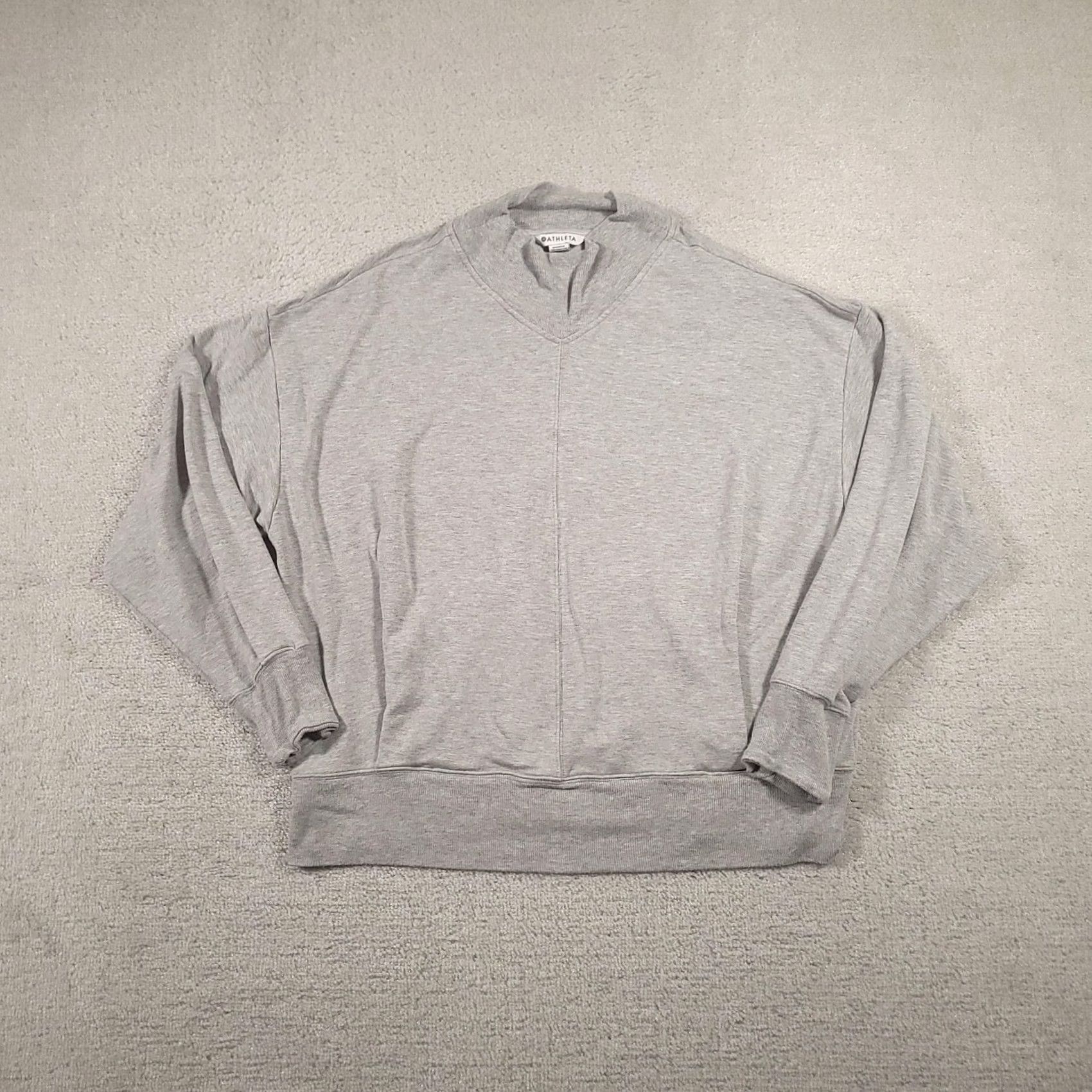 Athleta Athleta Sweatshirt Womens XL Gray V Neck Pullover Split Hem Casual Athleisure Size XL / US 12-14 / IT 48-50 - 2 Thumbnail