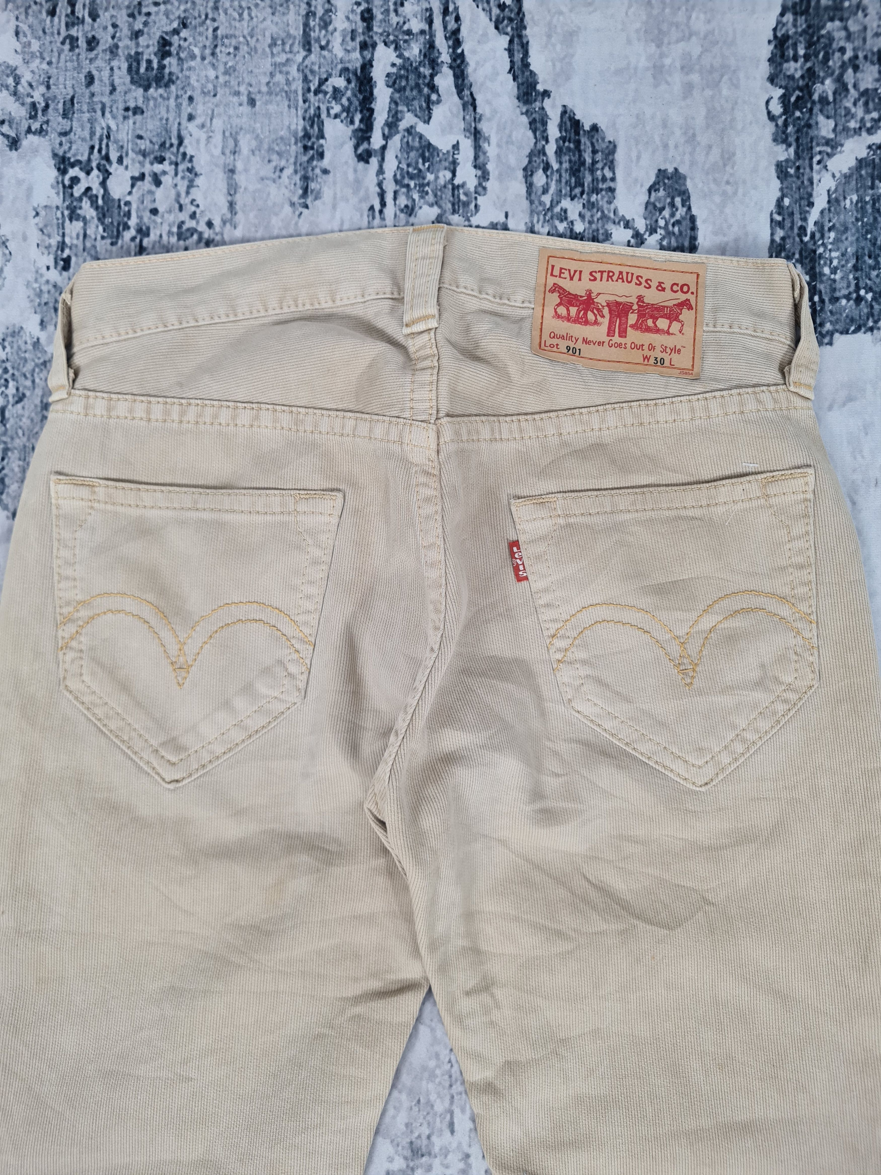 Levi's Vintage Clothing Vtg LEVIS 901 Qudroy Cream Straight Cut L0367 Size 32X33 Size US 32 / EU 48 - 11 Thumbnail
