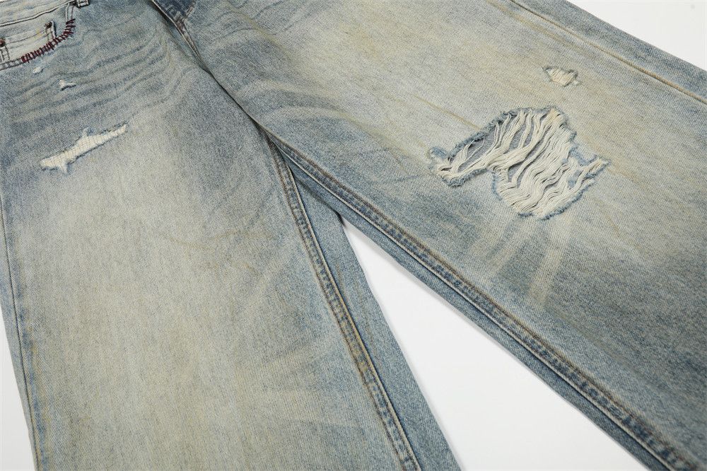 Japanese Brand × Jean Men's retro street distressed washed gradient ripped jeans Size US 32 / EU 48 - 5 Thumbnail