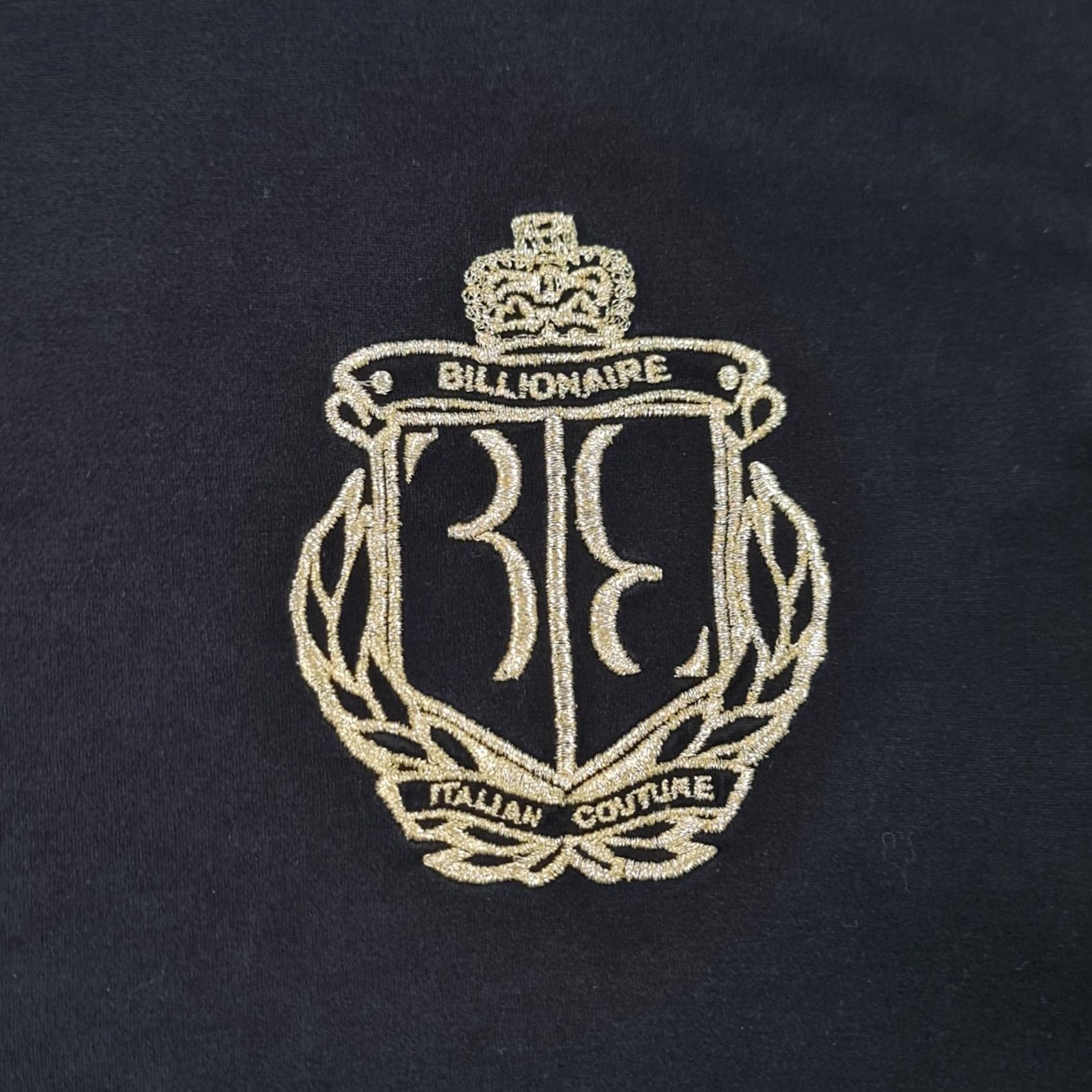 Vintage Billionaire Couture T Shirt Mens Black XXL Embroidered Logo Short Sleeve Crew Neck 100% Cotton Jersey Made In Italy Size US XXL / EU 58 / 5 - 4 Thumbnail