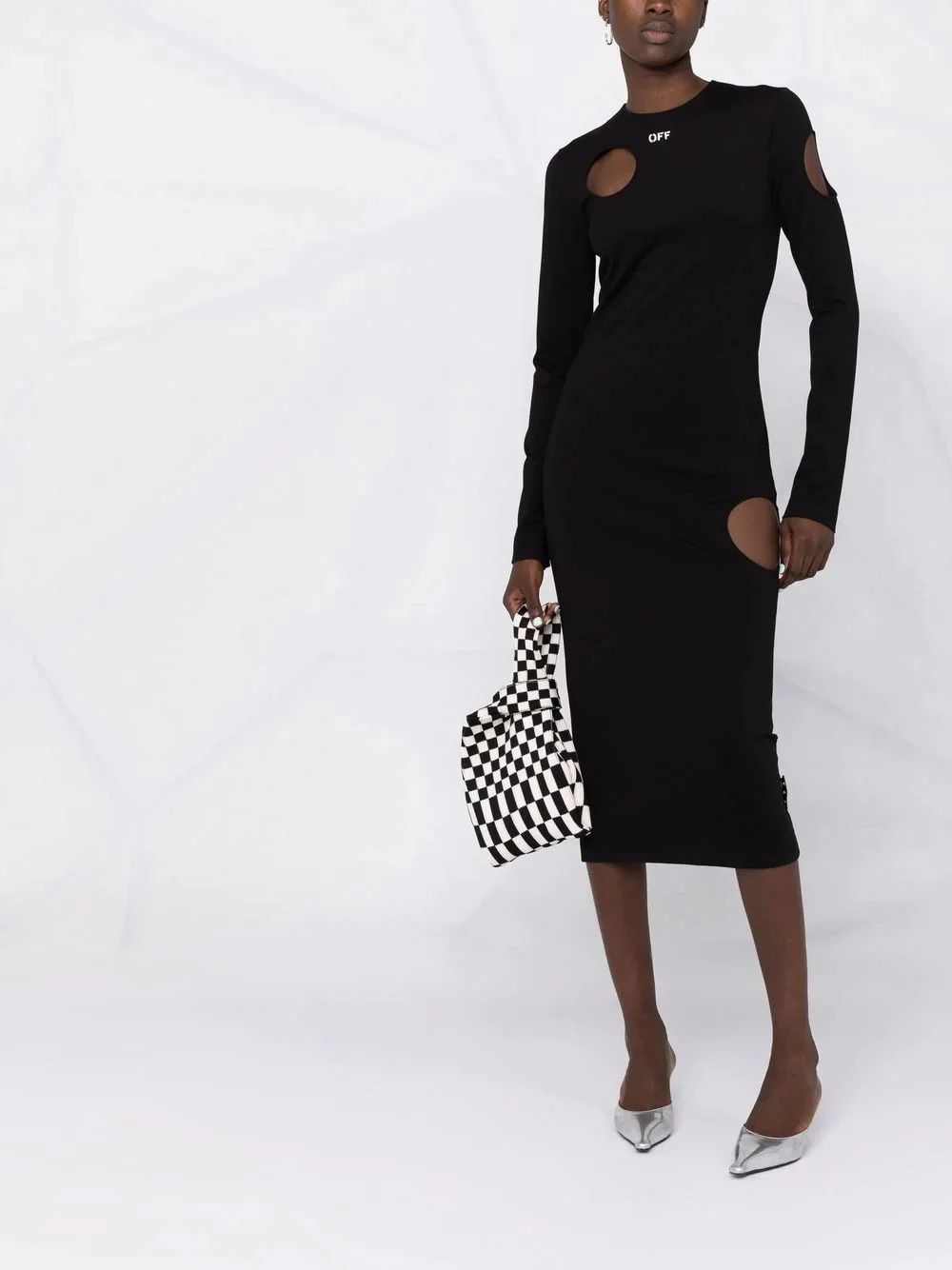 Off-White o1y1125 Midi Dress in Black Size M / US 6-8 / IT 42-44 - 2 Thumbnail
