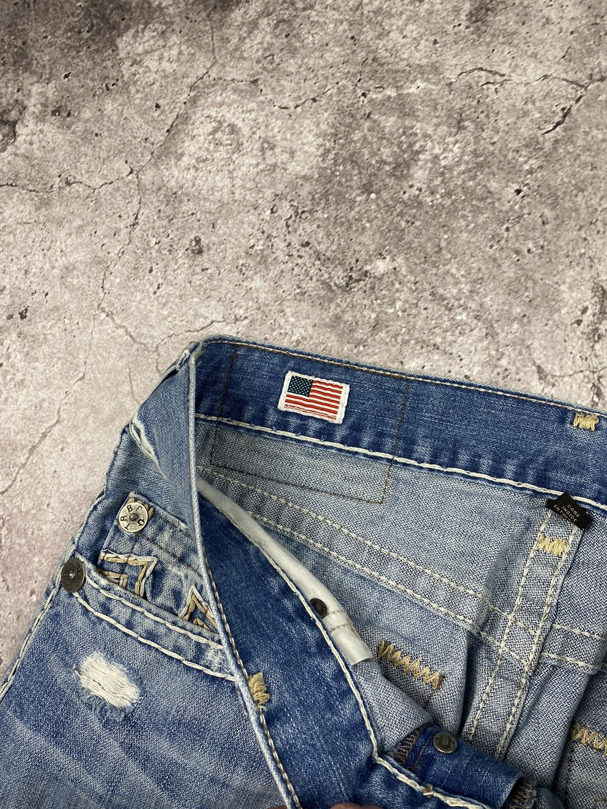 Japanese Brand × True Religion × Vintage Crazy Vintage Y2K True Religion Faded Distressed Baggy Jeans Size US 31 - 7 Thumbnail