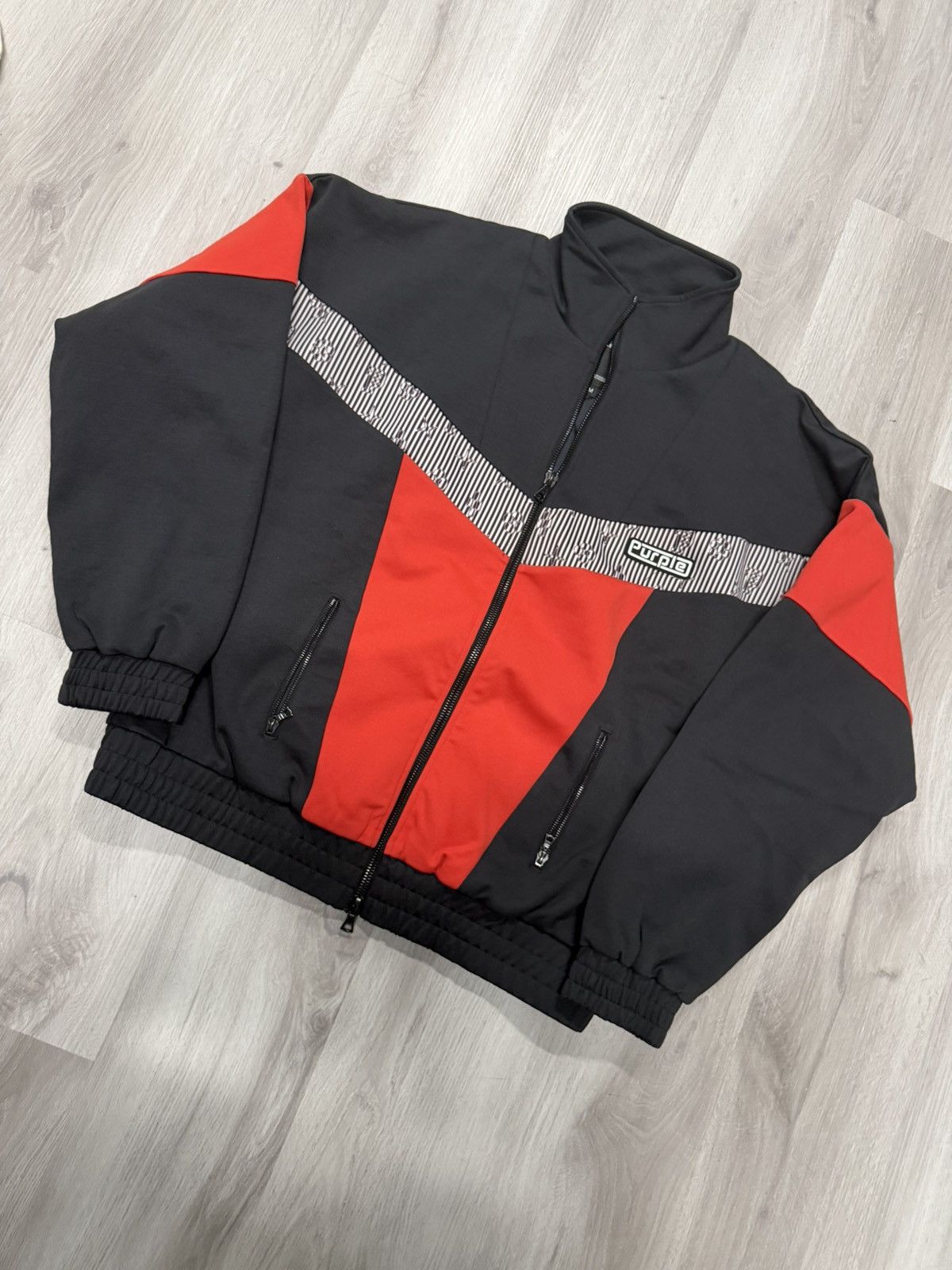 Purple Brand Purple Brand Oversized Track Jacket Black Pinstripe Size US M / EU 48-50 / 2 - 1 Thumbnail