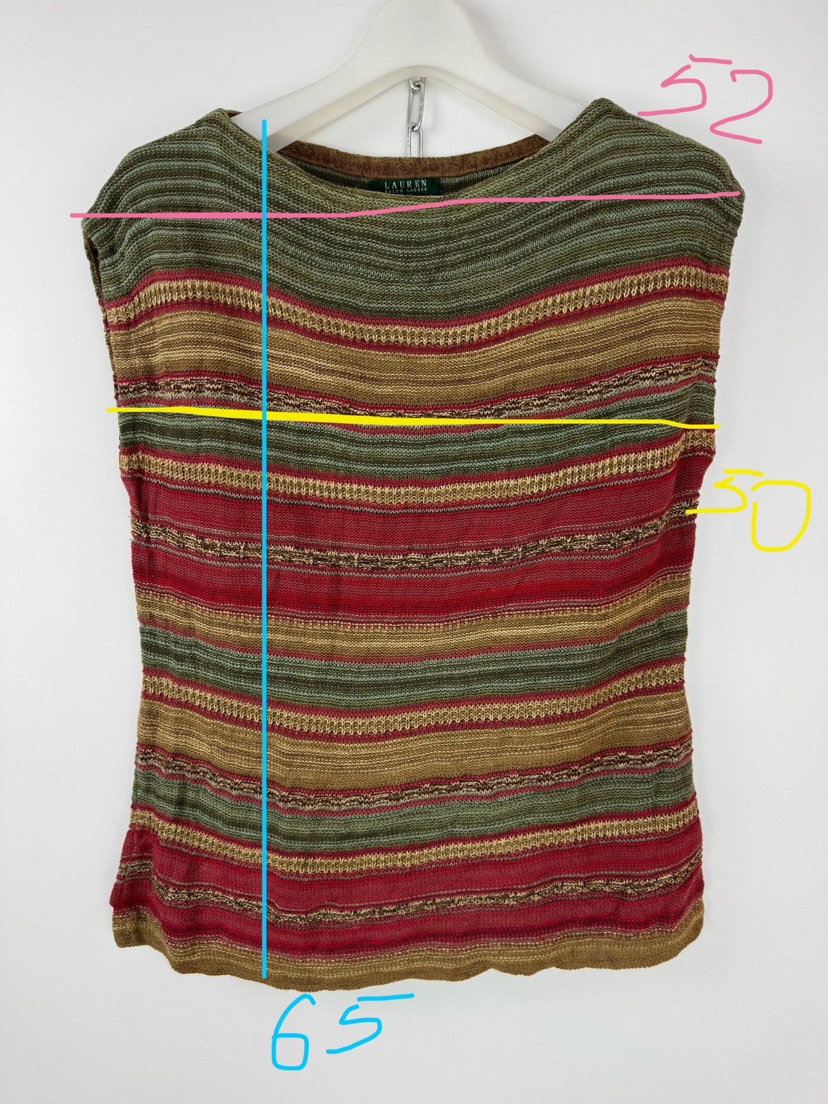 Lauren Ralph Lauren Lauren Ralph Lauren Vintage Cotton/Linen sweater Sleeve less Size XL / US 12-14 / IT 48-50 - 8 Thumbnail