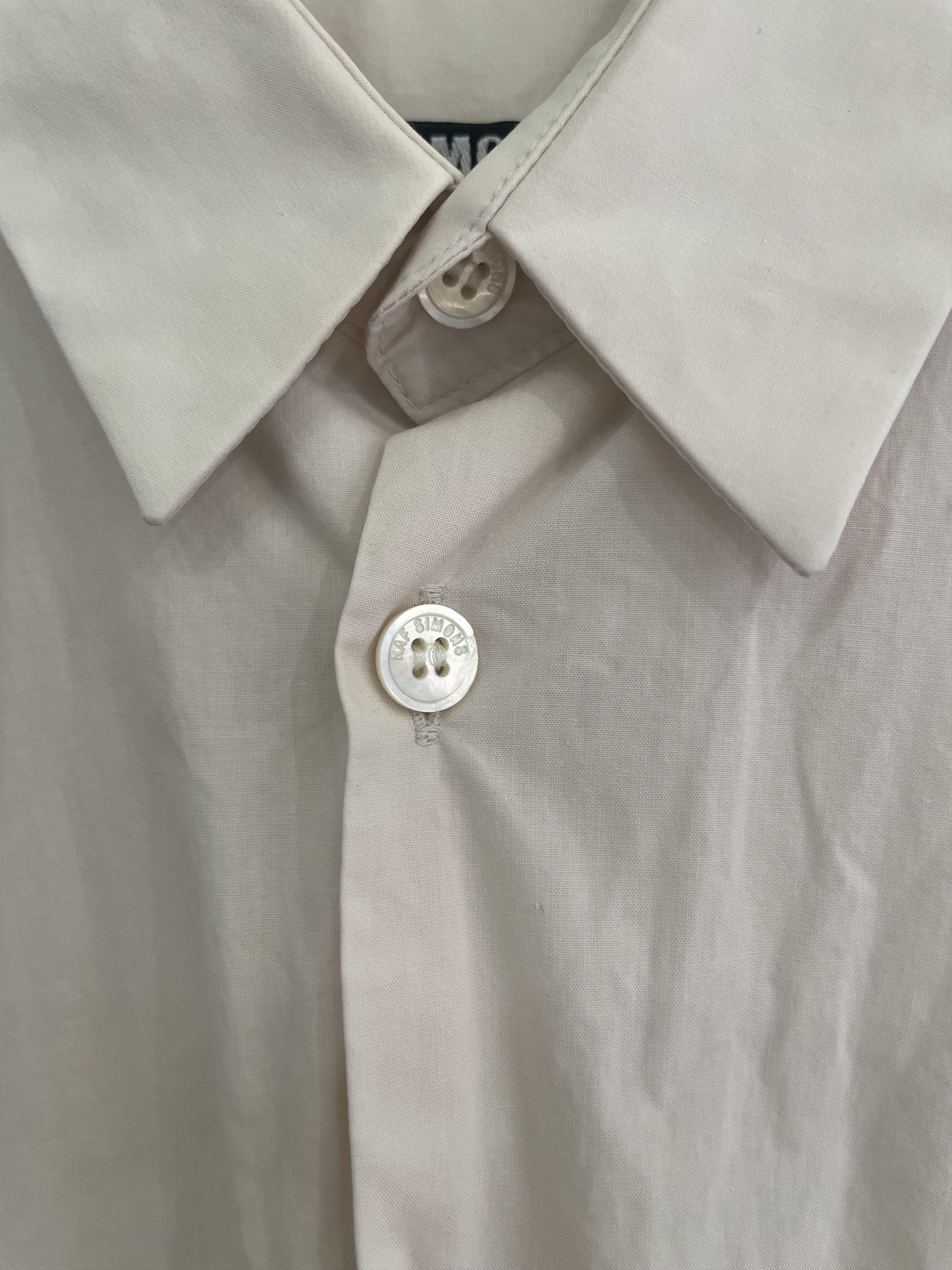 Raf Simons Raf Simons SS 2009 button up cream shirt with gauze pocket Size US M / EU 48-50 / 2 - 2 Thumbnail