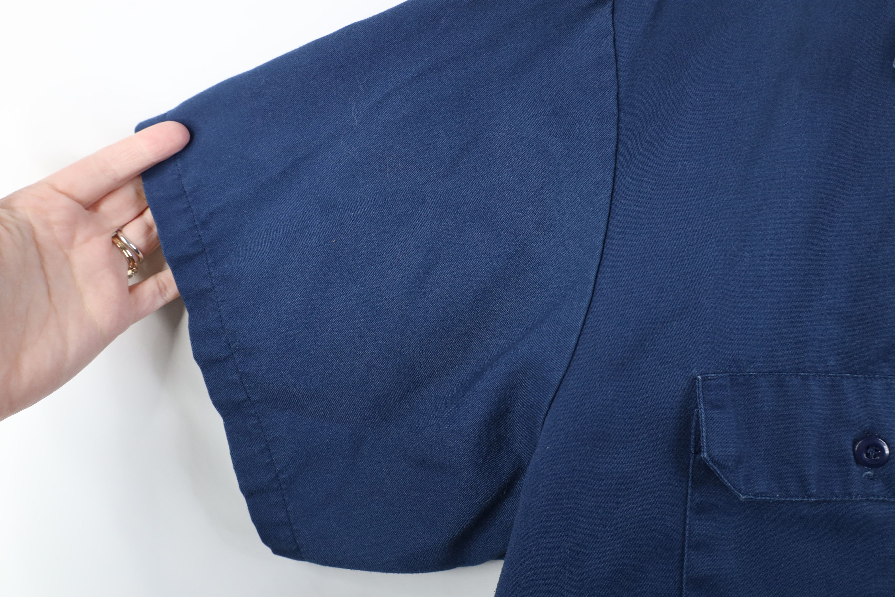 Vintage Vintage 90s Streetwear Workwear Mechanic Button Shirt Blue Size US XXL / EU 58 / 5 - 5 Thumbnail