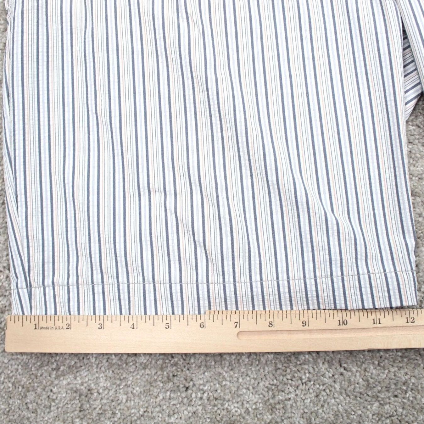 Tommy Bahama Tommy Bahama Seersucker Shorts Men 42 White/Blue/Orange Nylon Stretch 10" inseam Size US 42 / EU 58 - 5 Thumbnail