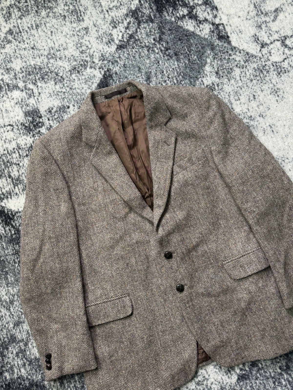 Harris Tweed × Vintage Vintage Harris Tweed Blazer Jacket Wool Premium Size 44R - 3 Thumbnail