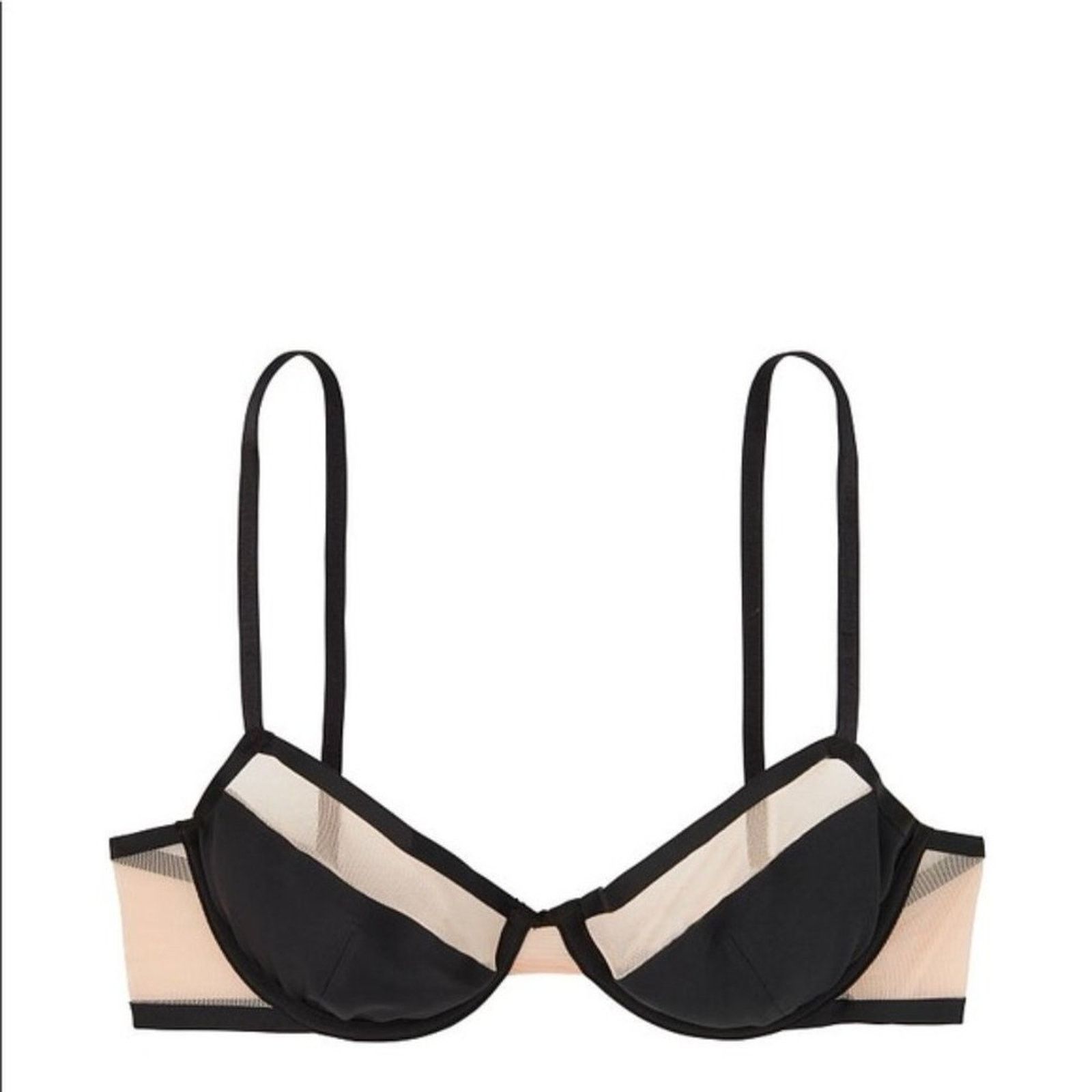 Victoria's Secret Victoria's Secret Cream Unlined Mesh Demi Bra Size 32 - 3 Thumbnail