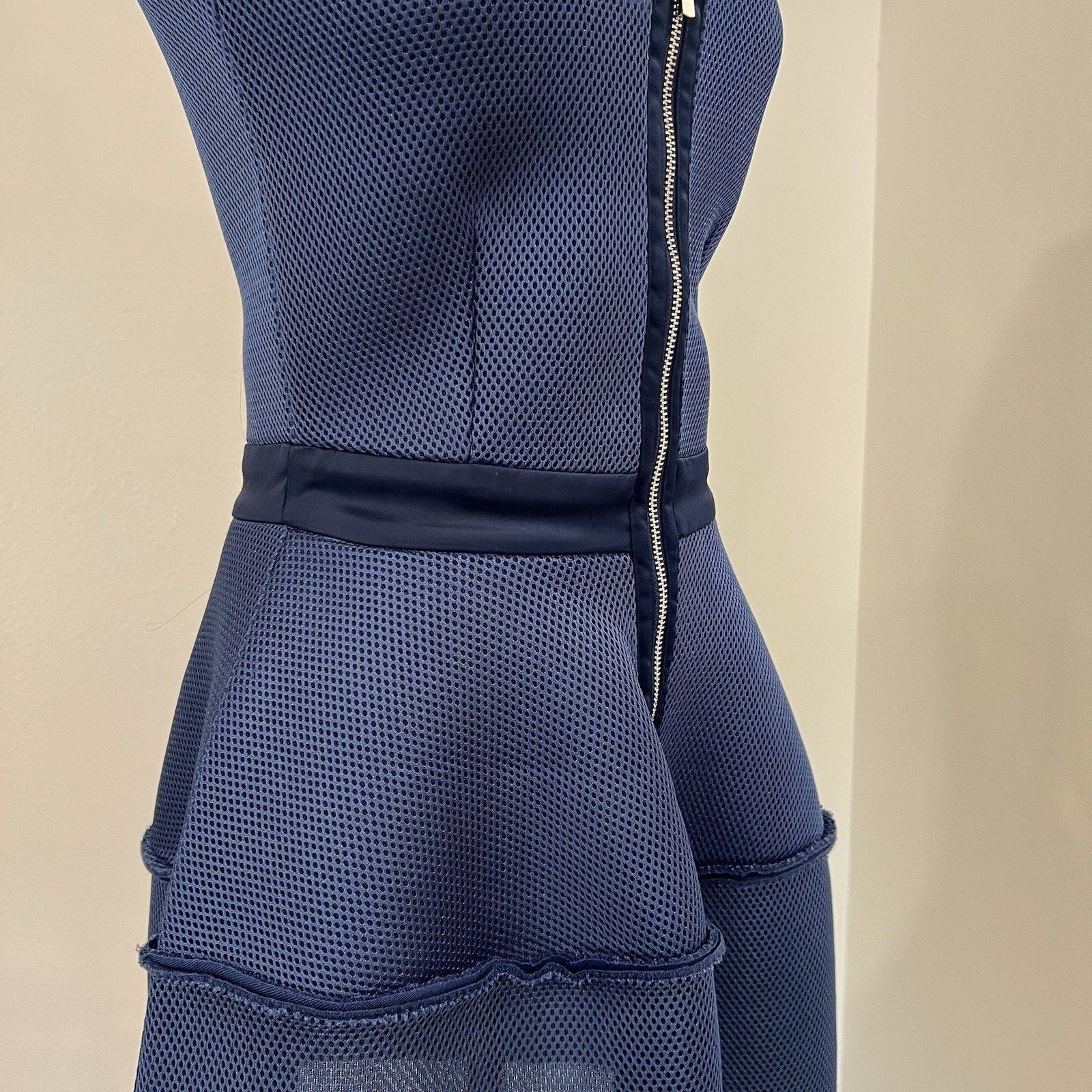 Maje Maje Mesh Mini Dress (2) Futuristic Avant Garde Blue Size XS / US 0-2 / IT 36-38 - 6 Thumbnail