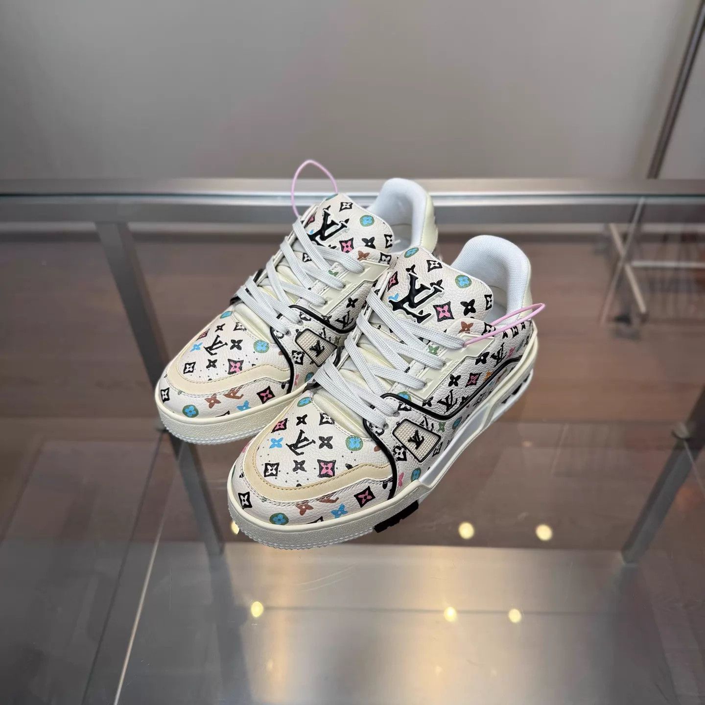Louis Vuitton LV Trainer x Tyler Beige Monogram Graffiti UK2/36 Size US 5.5 / IT 35.5 - 1 Thumbnail