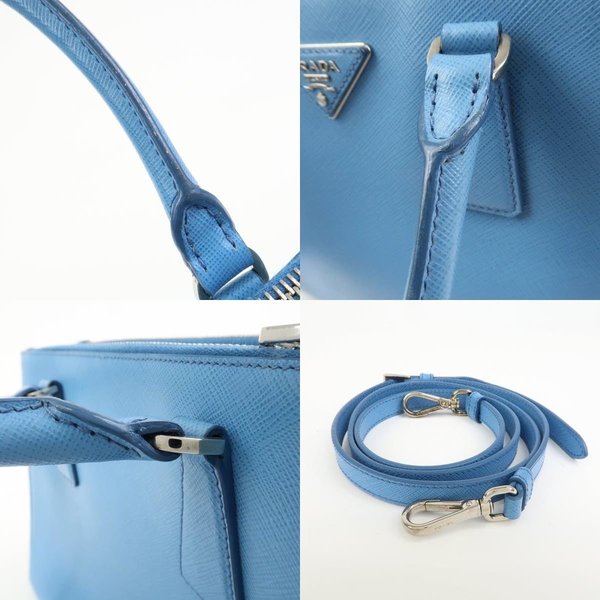 Prada Prada Galleria Saffiano Satchel Blue Size ONE SIZE - 4 Thumbnail