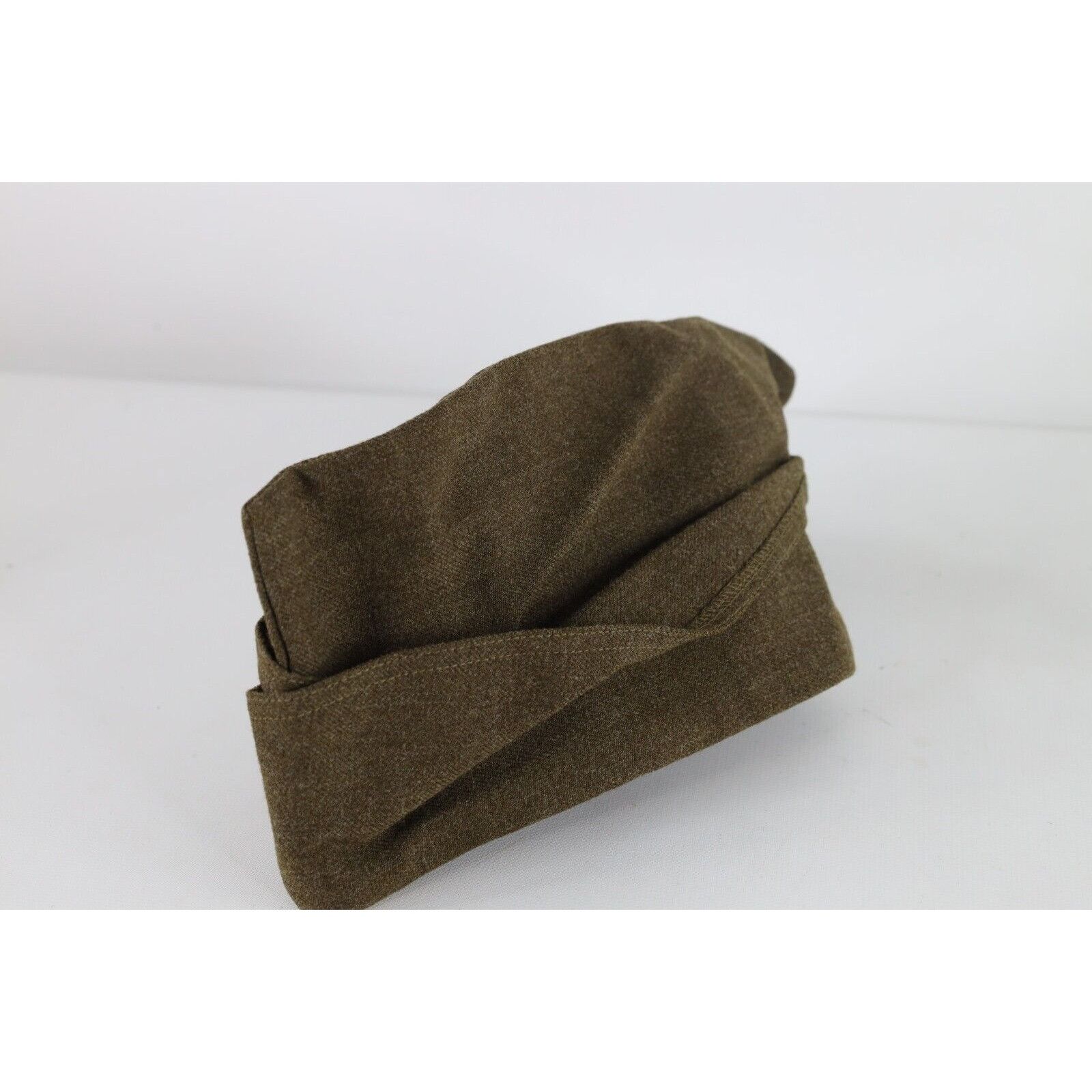 Vintage Vintage 50s 1952 Korean War OD M-1950 Wool Garrison Cap Hat Size ONE SIZE - 1 Thumbnail