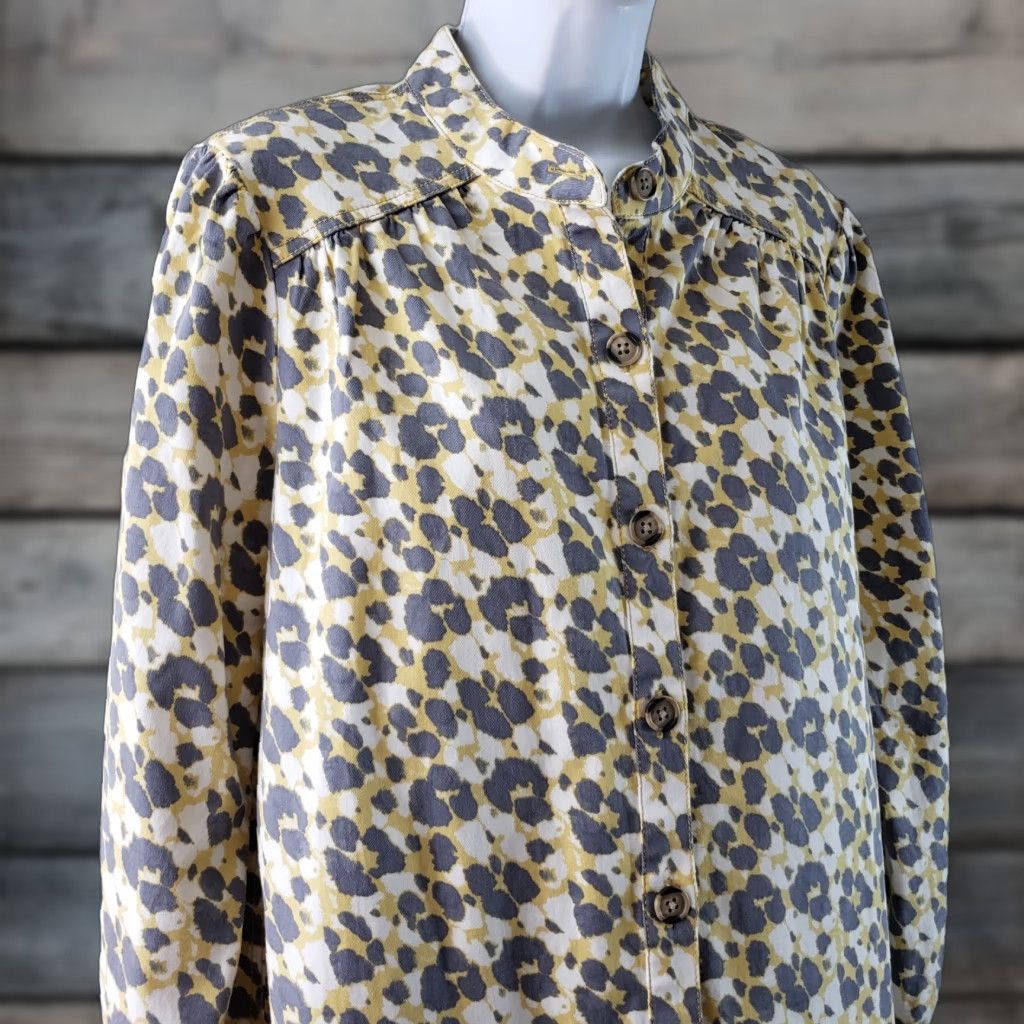 Vintage Cabi 5854 Womens Providence Shirt Jacket Sz Medium Yellow Gray Button Front Size M / US 6-8 / IT 42-44 - 1 Thumbnail