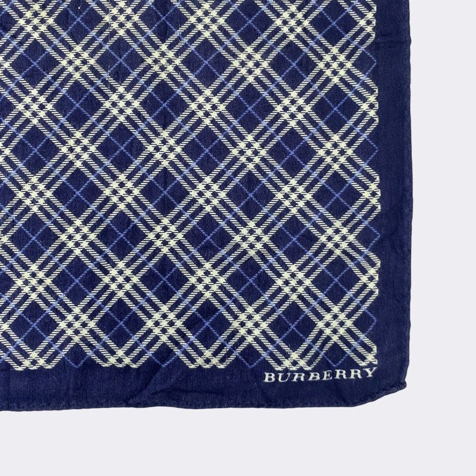 Burberry Vintage Burberry Navy Diamond Crosshatch Cotton Handkerchief Size ONE SIZE - 3 Thumbnail