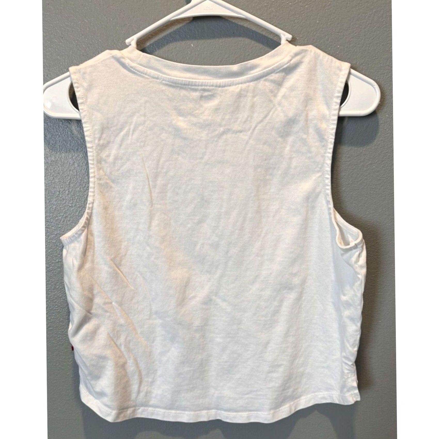 Levi's Levis Cropped Tank Small Womens White Logo 100% Cotton Size S / US 4 / IT 40 - 2 Thumbnail