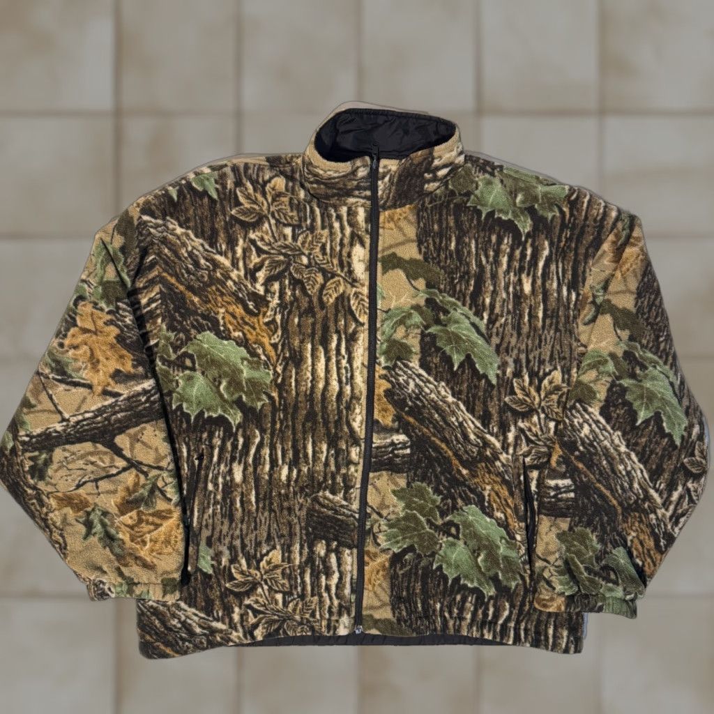 Vintage Duxbak Camo Black Fleece Pullover Jacket Men’s XL Reversible Full Zip Hunting Size US XL / EU 56 / 4 - 1 Thumbnail