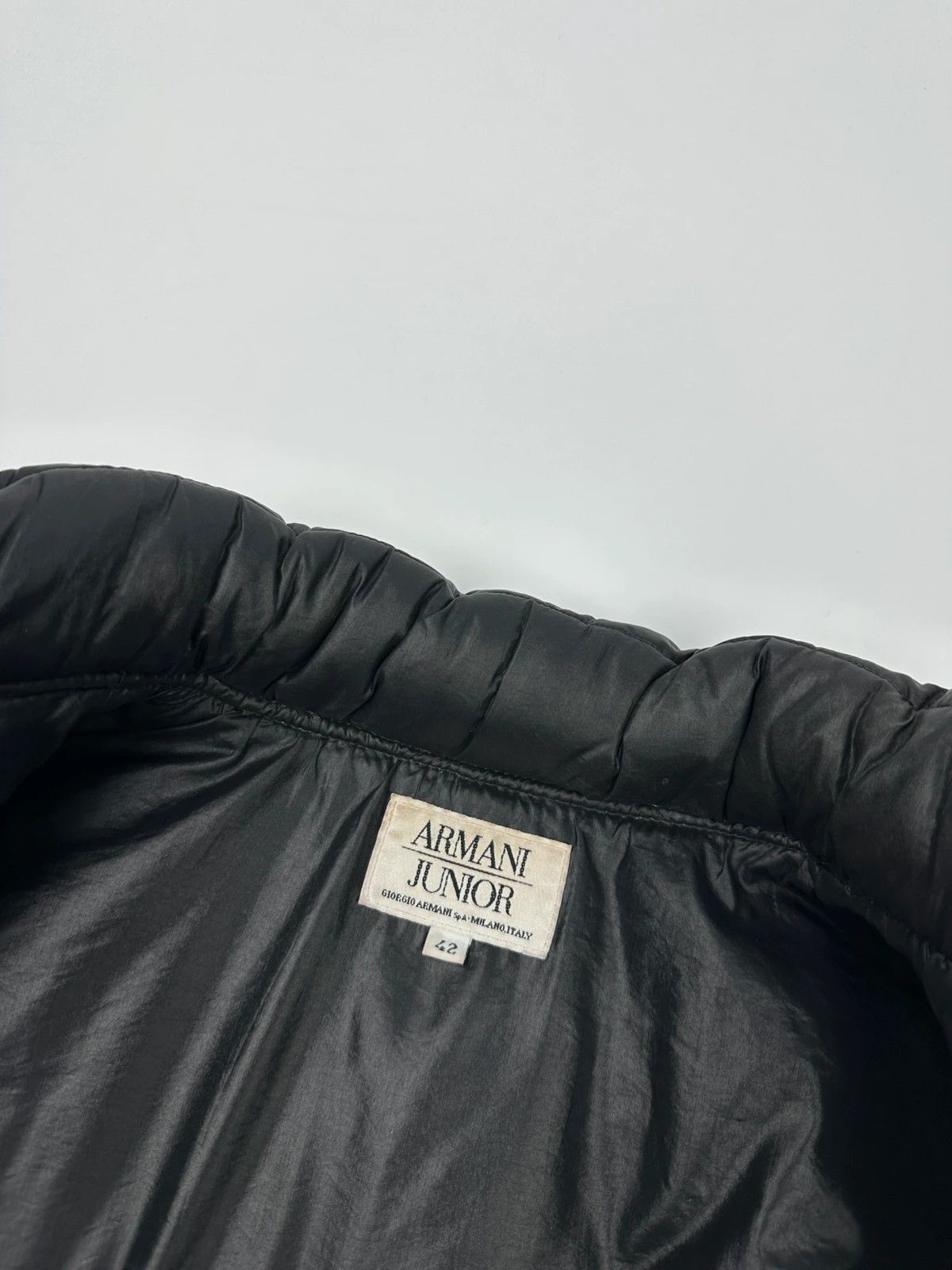 Armani Armani 90’s Black Leather & Nylon Puffer Bomber Jacket Size US M / EU 48-50 / 2 - 12 Thumbnail
