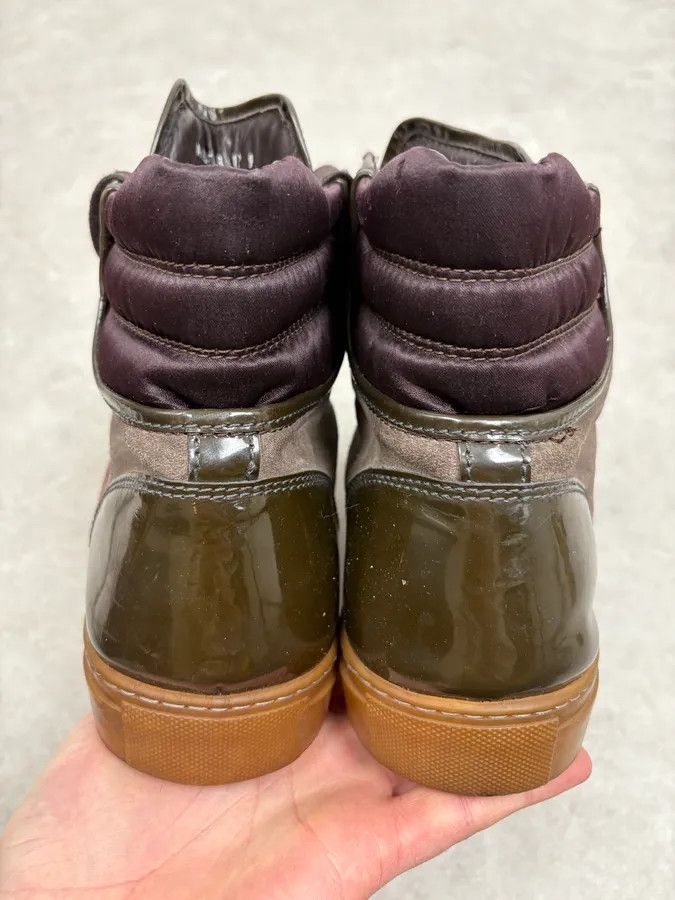 Lanvin Lanvin Bordeaux & Grey High Top Leather Sneakers Size US 9.5 / EU 42-43 - 7 Thumbnail
