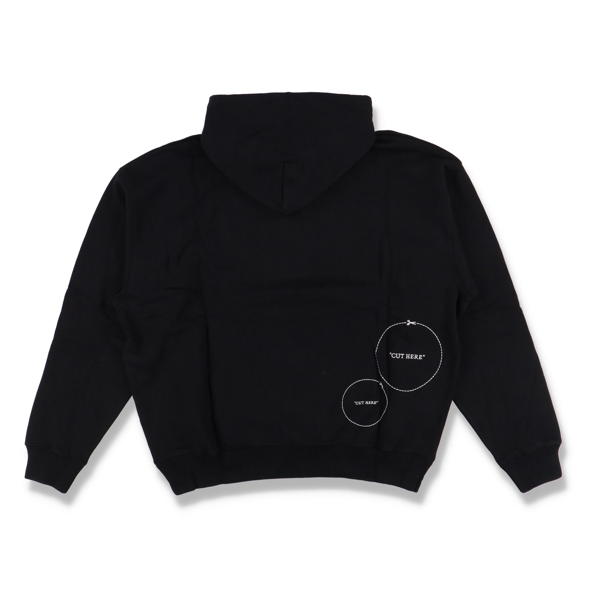 Off-White Black Cut Here Hand Logo Oversized Skate Hoodie Size US M / EU 48-50 / 2 - 7 Thumbnail
