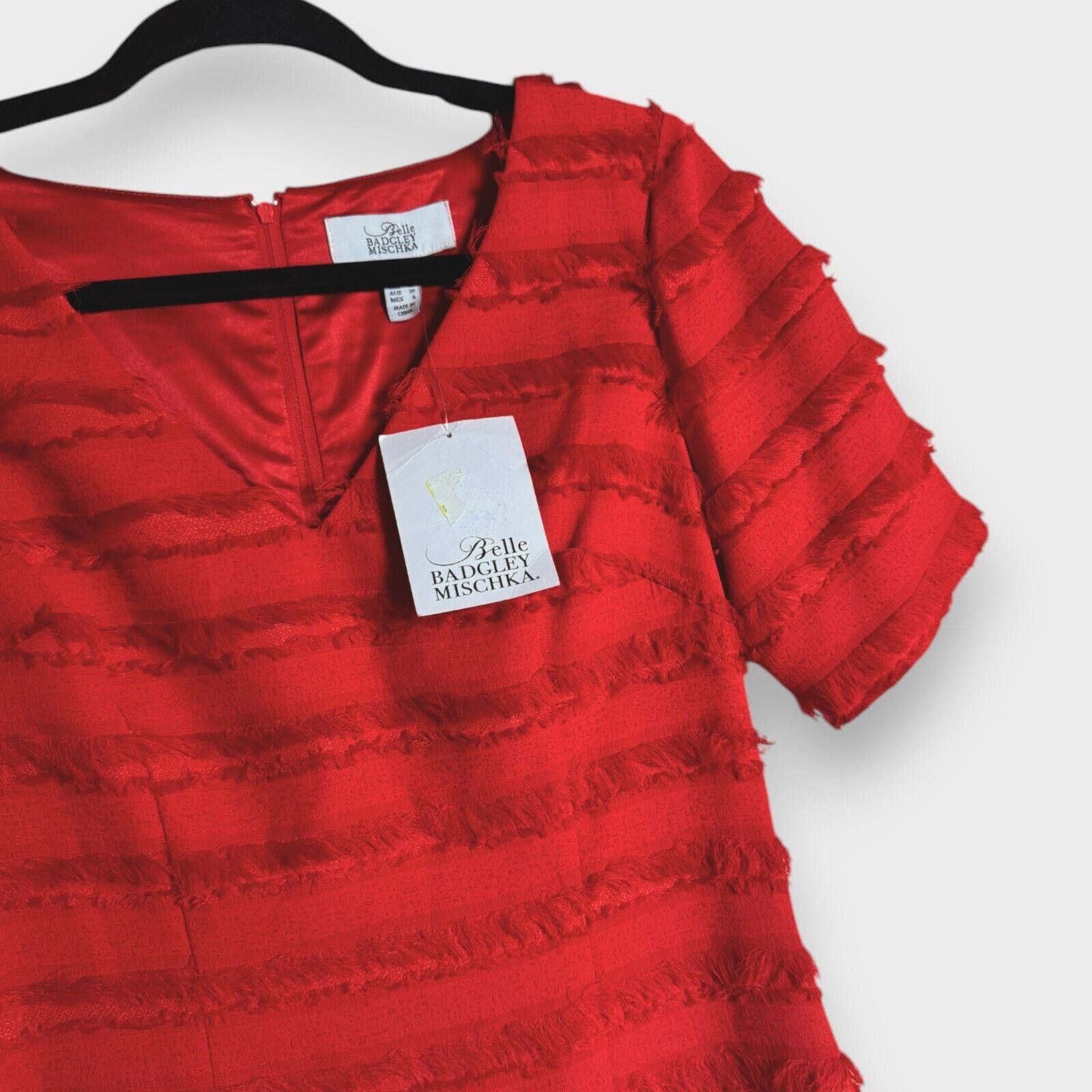 Badgley Mischka Badgley Mischka Dress Grace Red Fringe Size 6 Cocktail Party Size M / US 6-8 / IT 42-44 - 5 Thumbnail