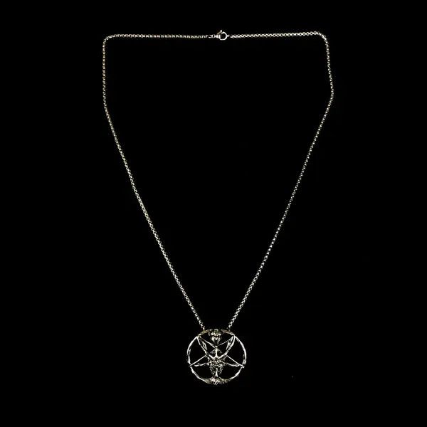 VIBE Baphomet Pentagram Chain Punk Necklace Size ONE SIZE - 5 Thumbnail