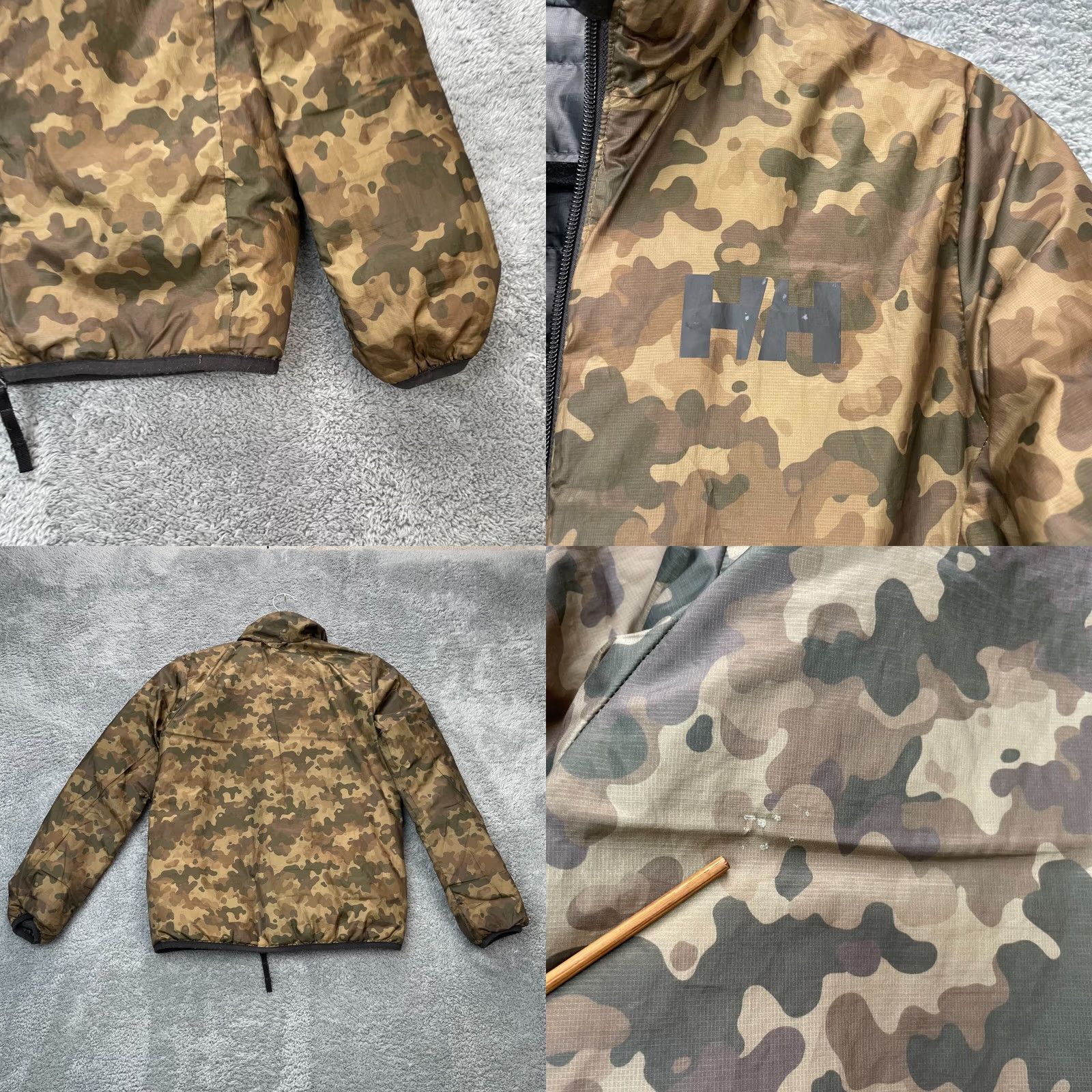 Helly Hansen VINTAGE Helly Hansen Jacket Womens 12 Brown Camo Reversible Puffer Coat Hooded Full Zip Size XL / US 12-14 / IT 48-50 - 8 Thumbnail
