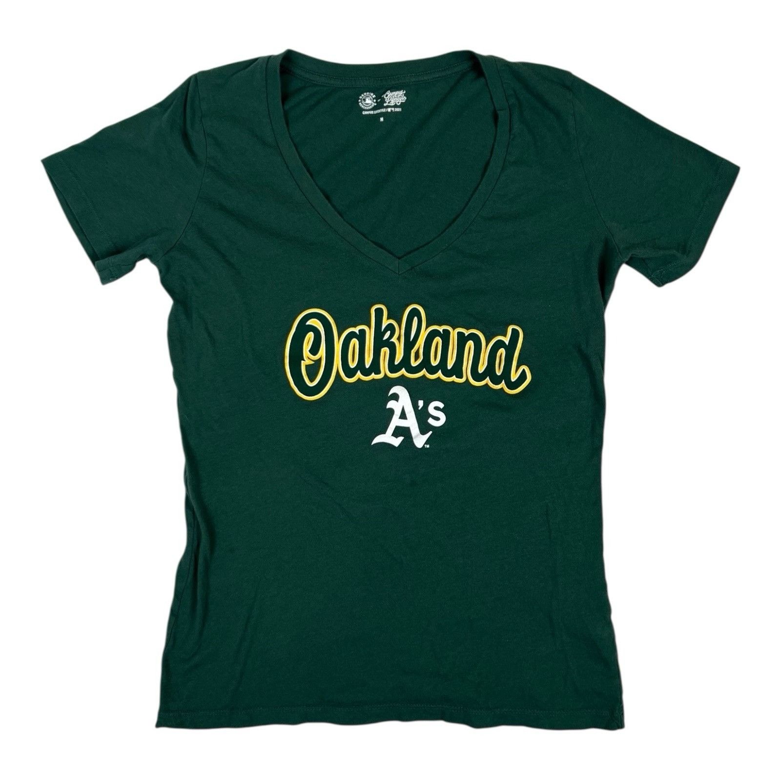 Other Oakland Athletics Women’s V-Neck T-Shirt Size M Campus Lifes Size M / US 6-8 / IT 42-44 - 1 Thumbnail