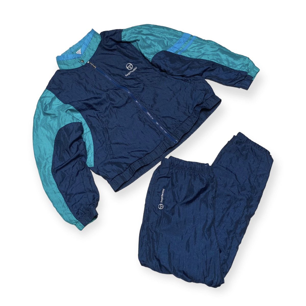 Sergio Tacchini × Vintage Vintage Sergio Tacchini 80s 90s Tracksuit Set Jacket Pants Size US L / EU 52-54 / 3 - 5 Thumbnail