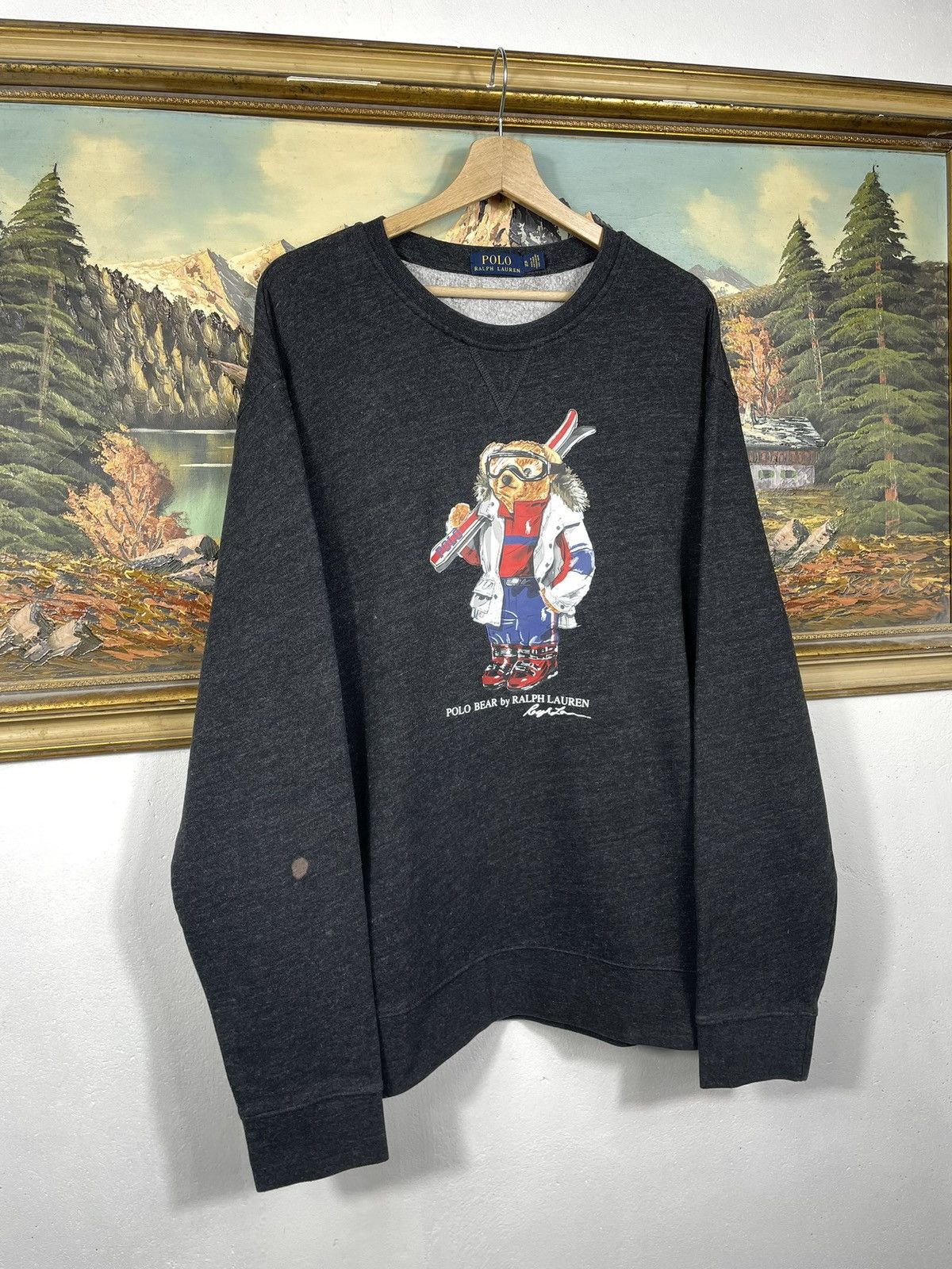 Designer × Polo Ralph Lauren × Ralph Lauren Polo Ralph Lauren Dark Grey Crewneck Sweater Kanye West Size US XL / EU 56 / 4 - 3 Thumbnail