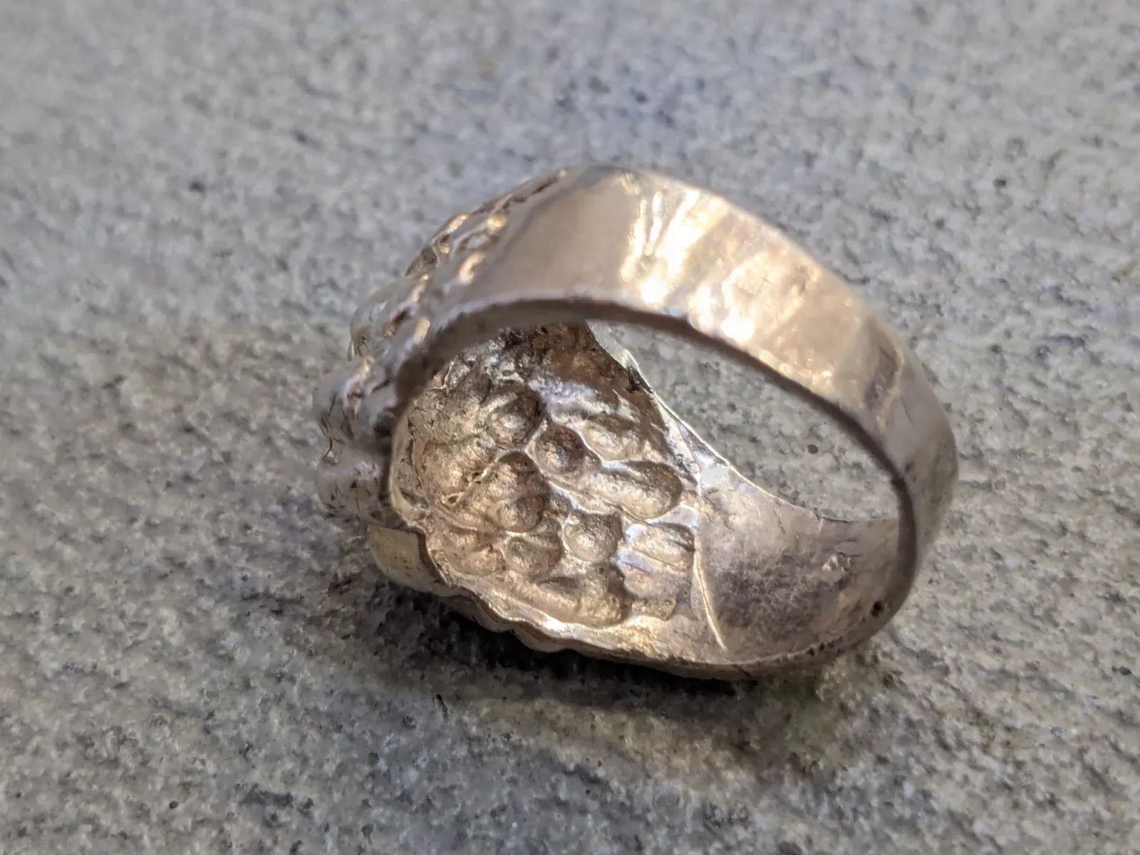Jewelry Vintage Sterling Silver Nugget 11 Modern Brutalist Dome Size ONE SIZE - 6 Thumbnail