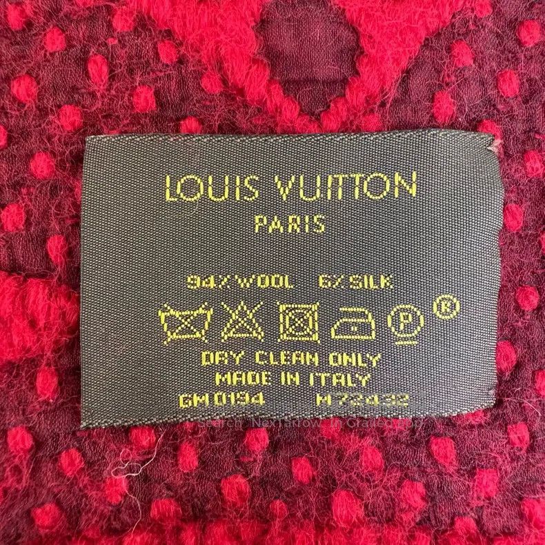 Louis Vuitton Louis Vuitton Wool red full logo fringed scarf Size ONE SIZE - 6 Thumbnail