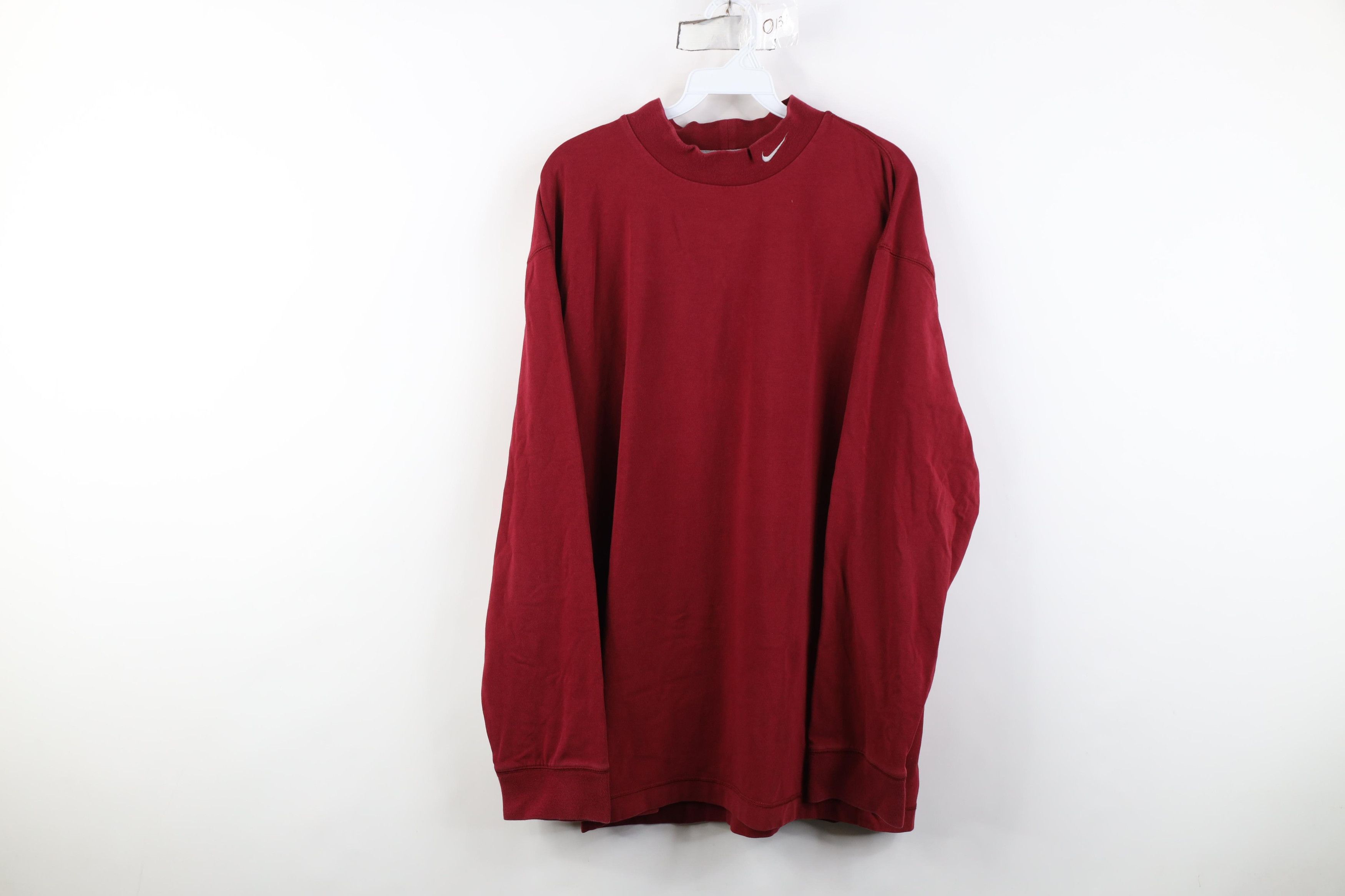 Nike Vintage Y2K Nike Travis Mini Swoosh Mock Neck T-Shirt Red Size US L / EU 52-54 / 3 - 1 Thumbnail