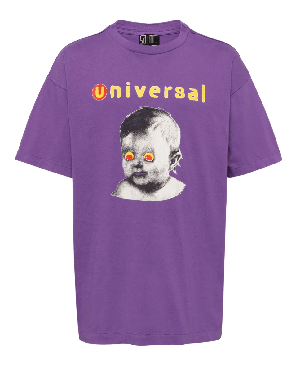 Saint Michael SNT Universal Short Sleeve Tee Shirt Purple | Grailed